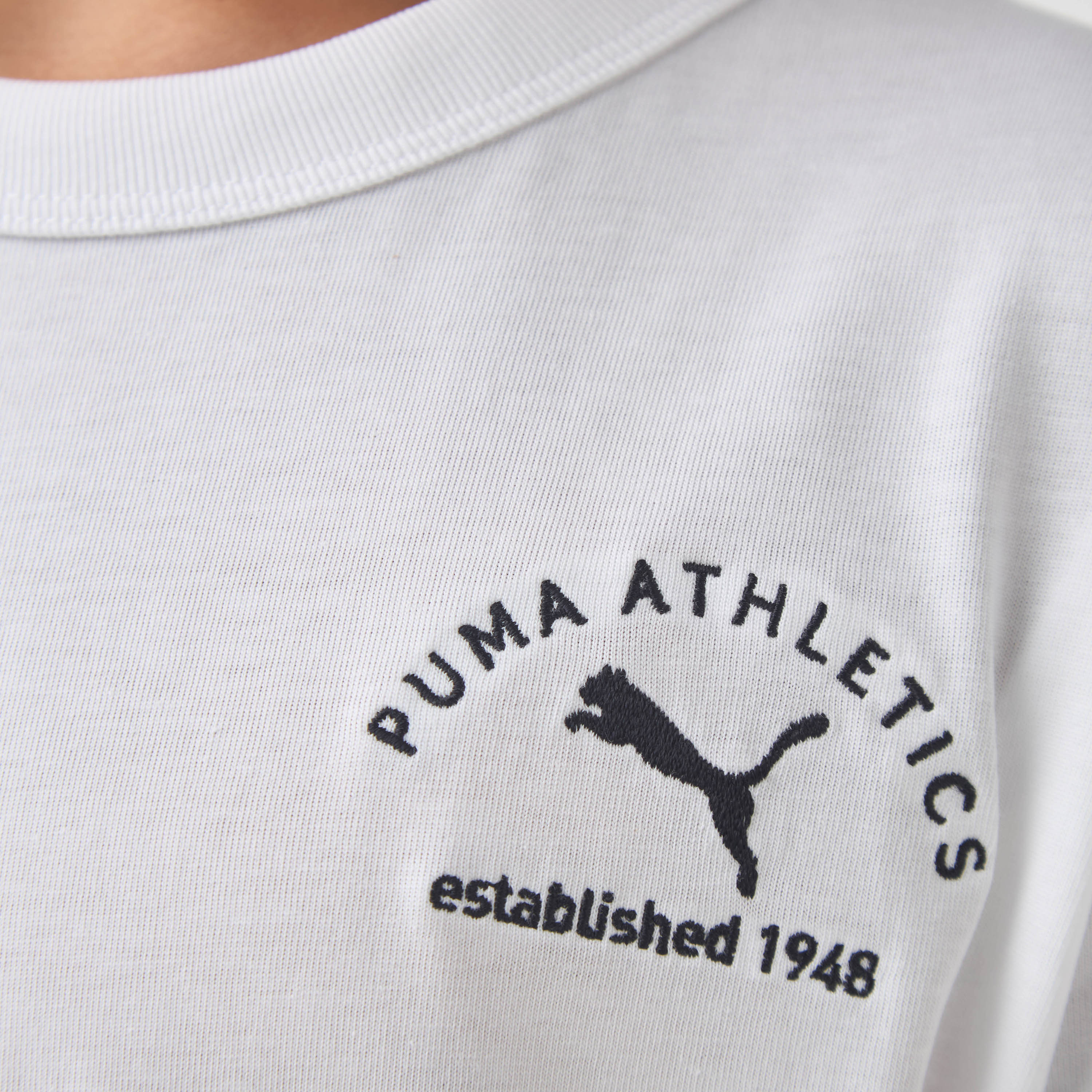 PUMA Girls Crew Neck T-shirt with Logo Print - Cotton - Short Sleeve-sports-girls-clothing-tops-image-5