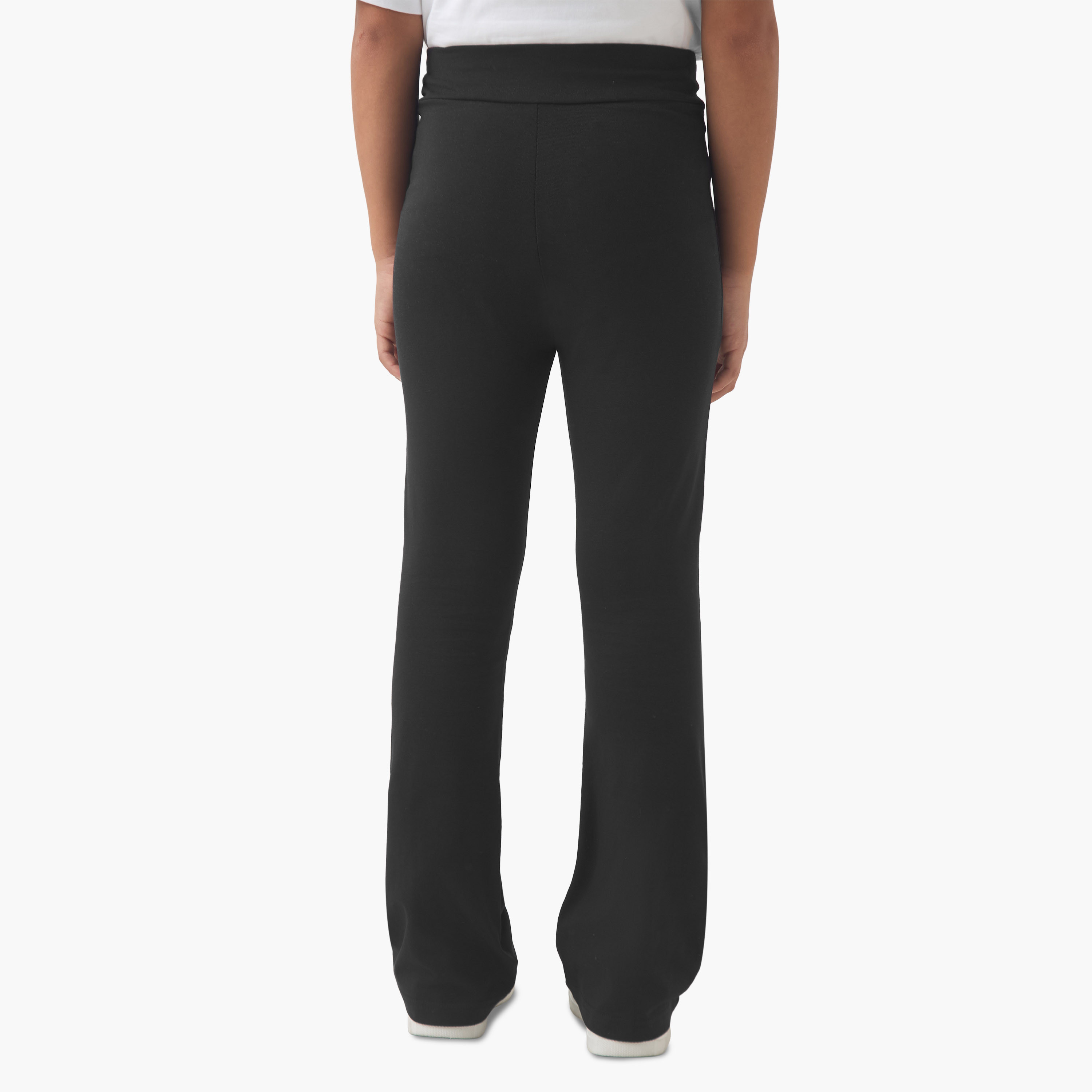 PUMA Girls Flared Leggings with Logo Print - Cotton - High Waist-girls-clothing-sportswear-bottoms-leggings-image-3