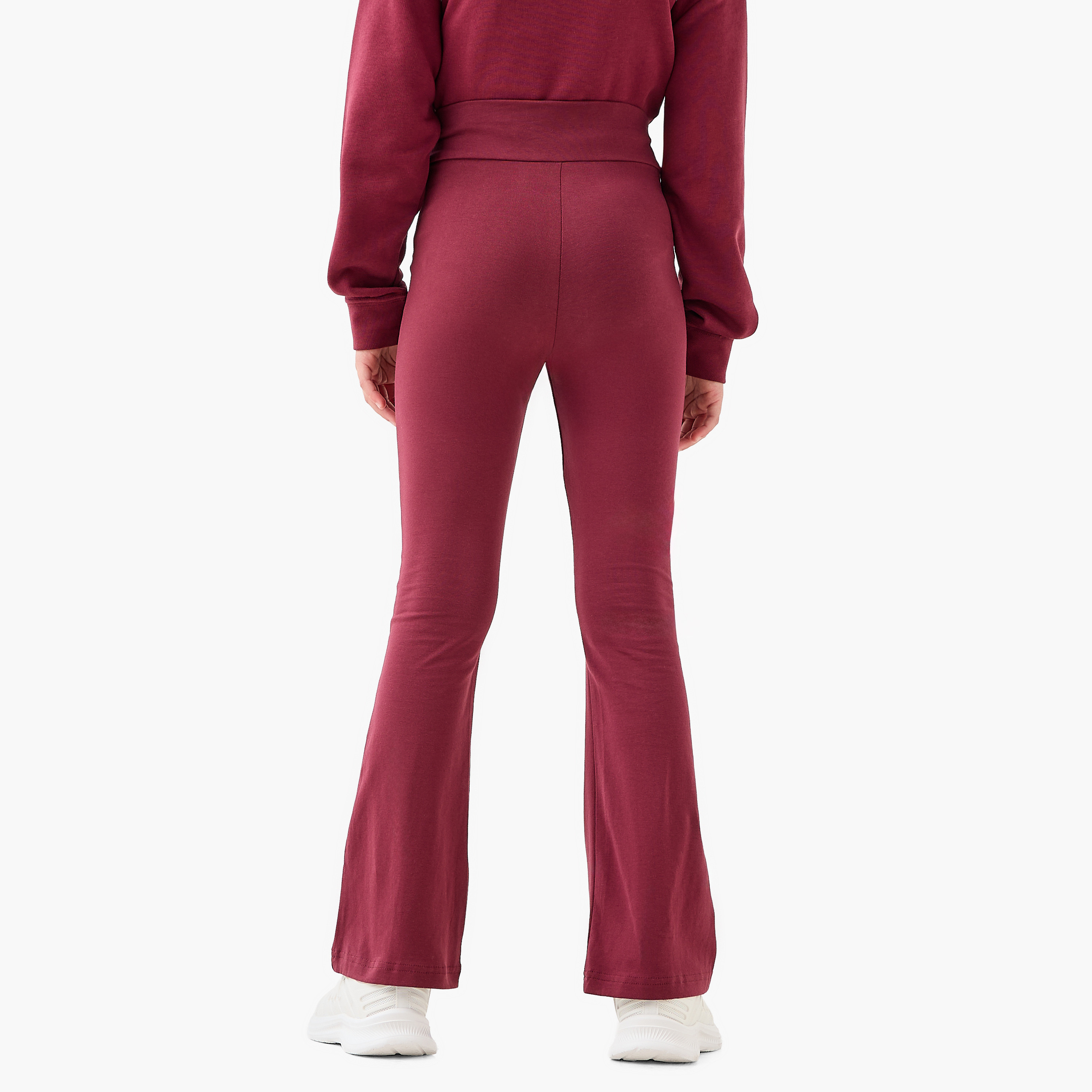 PUMA Girls Flared Leggings with Logo Print - Cotton - High Waist-girls-clothing-bottoms-leggings-image-3