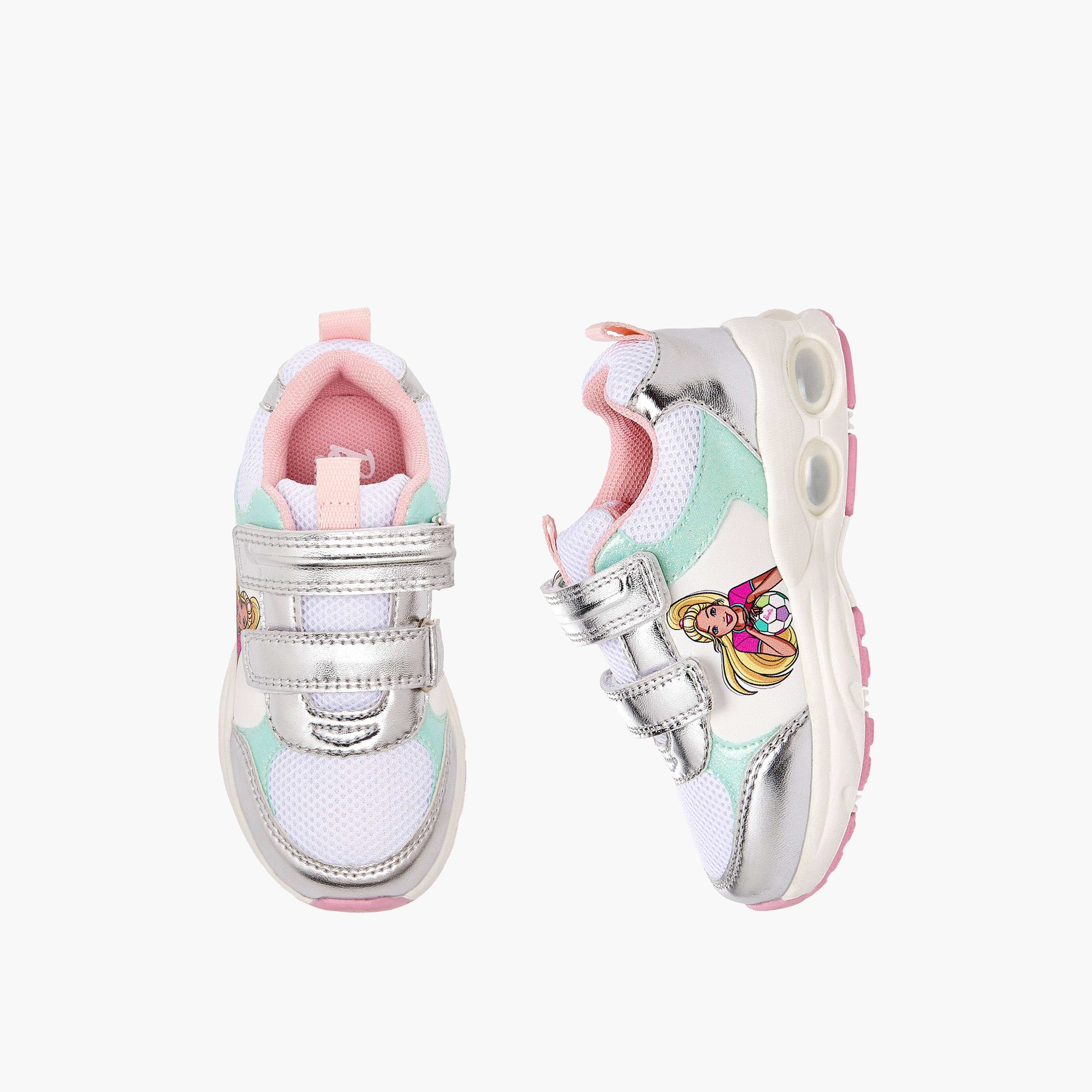 حذاء سنيكرز مضيء بشريط إغلاق لاصق للبنات من باربي-girls-shoes-sneakers-image-1