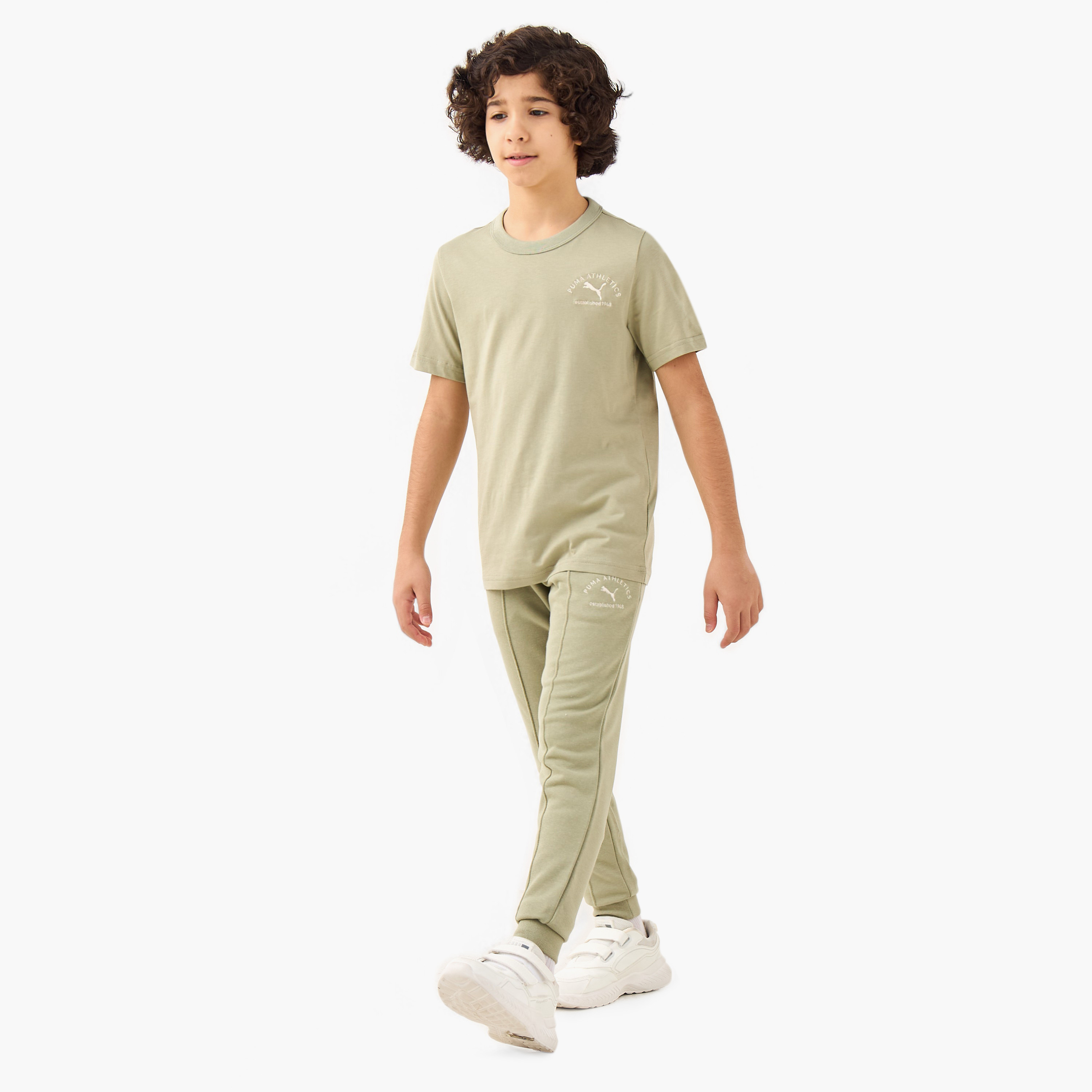 PUMA Boys Crew Neck T-shirt with Logo Print - Cotton - Short Sleeves-sports-boys-clothing-tops-image-2