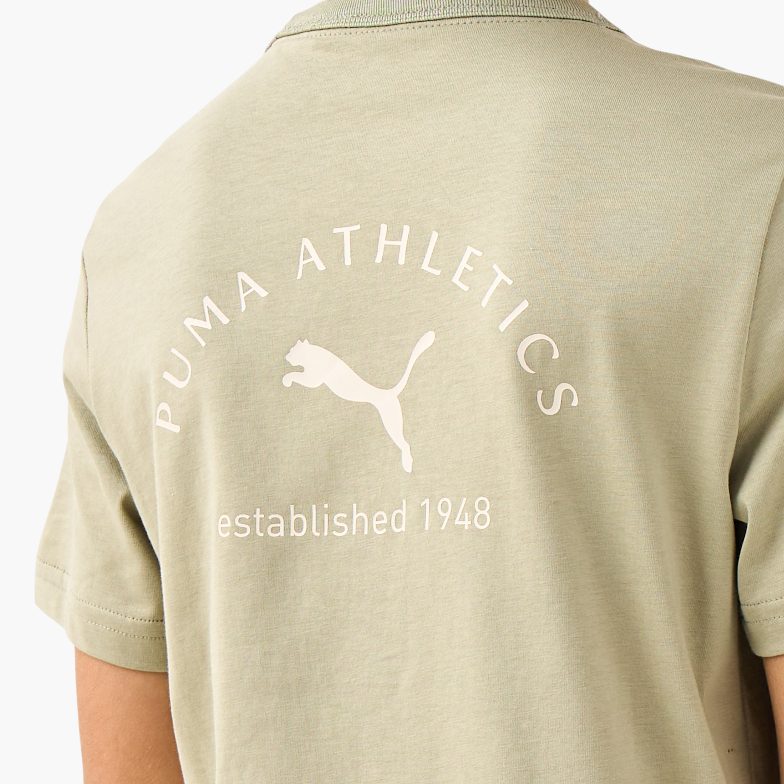 PUMA Boys Crew Neck T-shirt with Logo Print - Cotton - Short Sleeves-sports-boys-clothing-tops-image-5