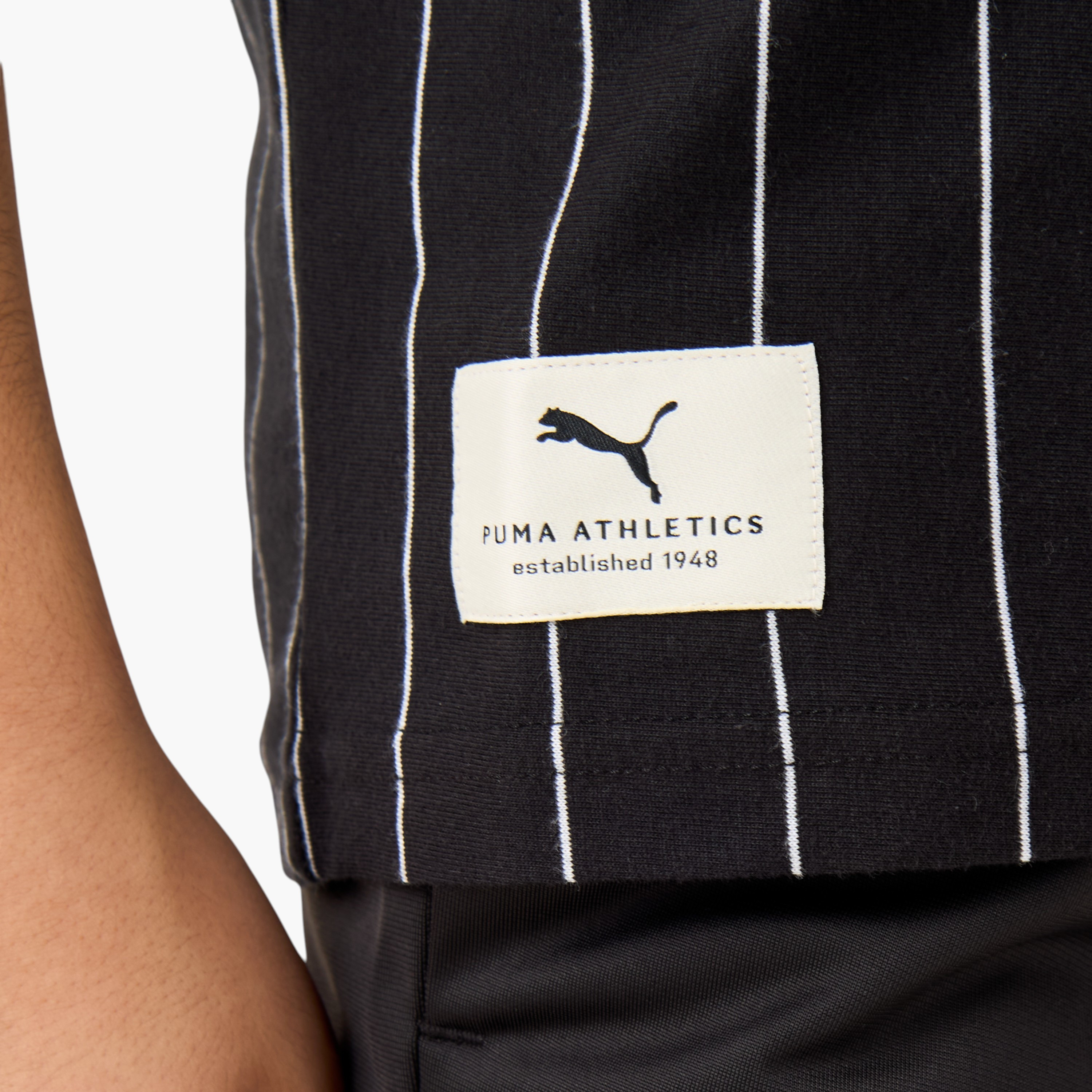 تيشيرت  قطن مخطط بياقة ضيقة وأكمام قصيرة للأولاد من بوما-boys-clothing-sportswear-tops-image-2