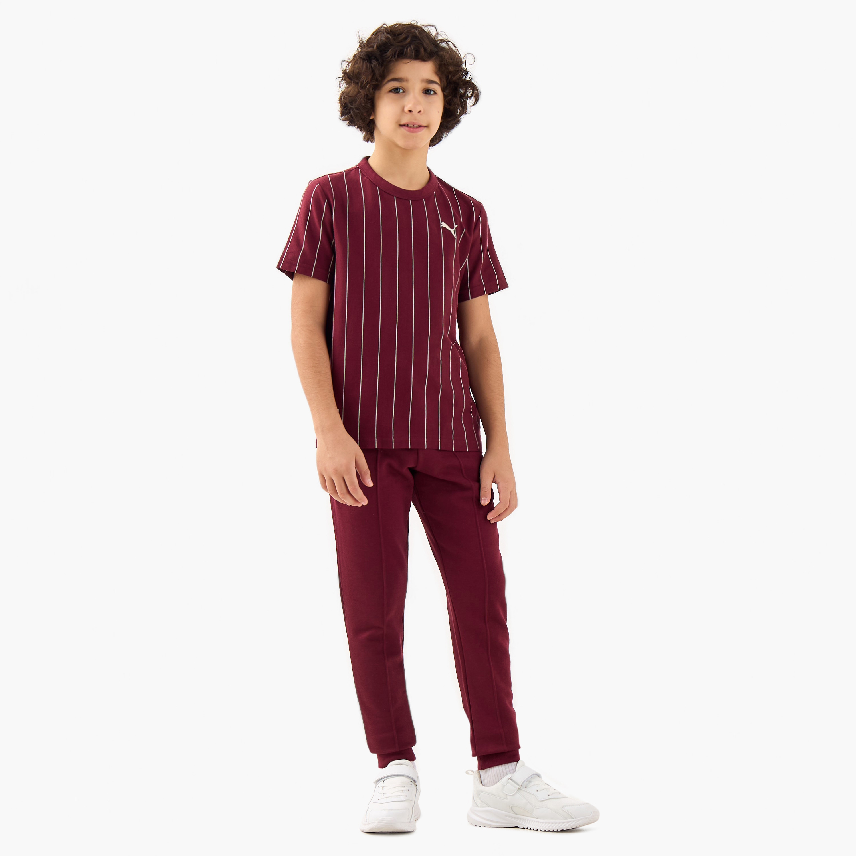 PUMA Boys Crew Neck T-shirt with Stripes - Cotton - Short Sleeves-sports-boys-clothing-tops-image-2