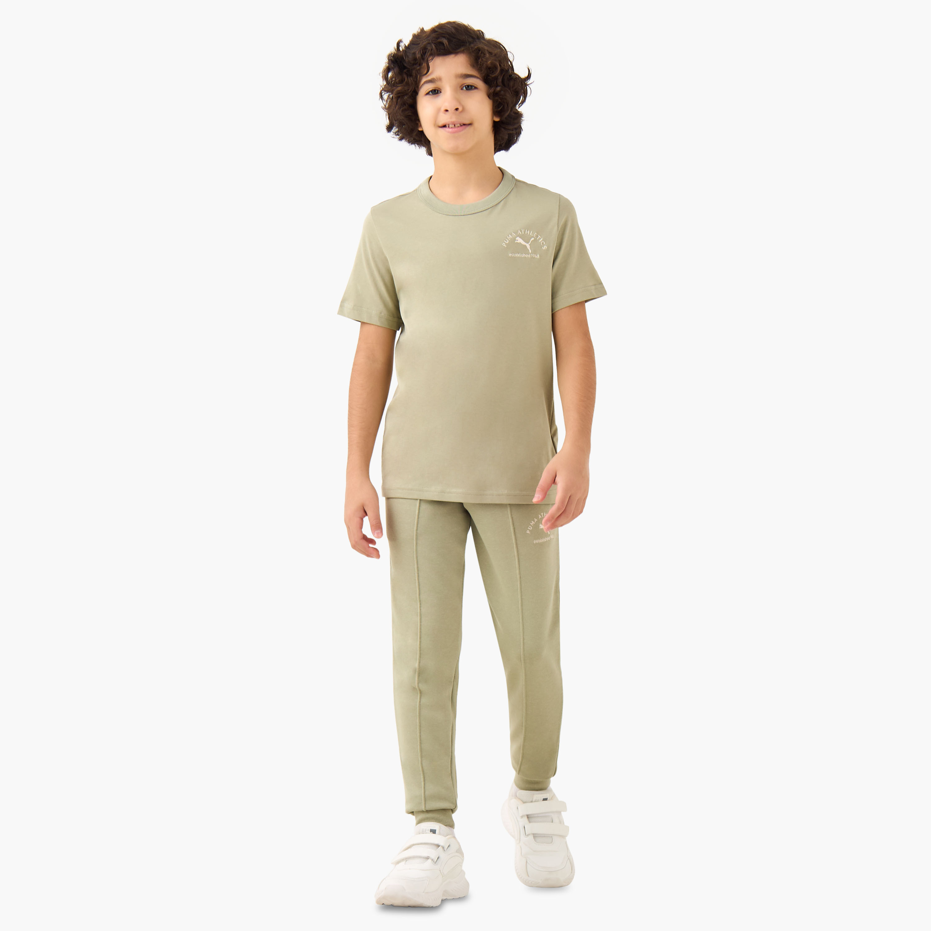 بنطلون رياضي قطن بتطريزات شعار ورباط إغلاق للأولاد من بوما-boys-clothing-bottoms-joggersandtrackpants-image-2