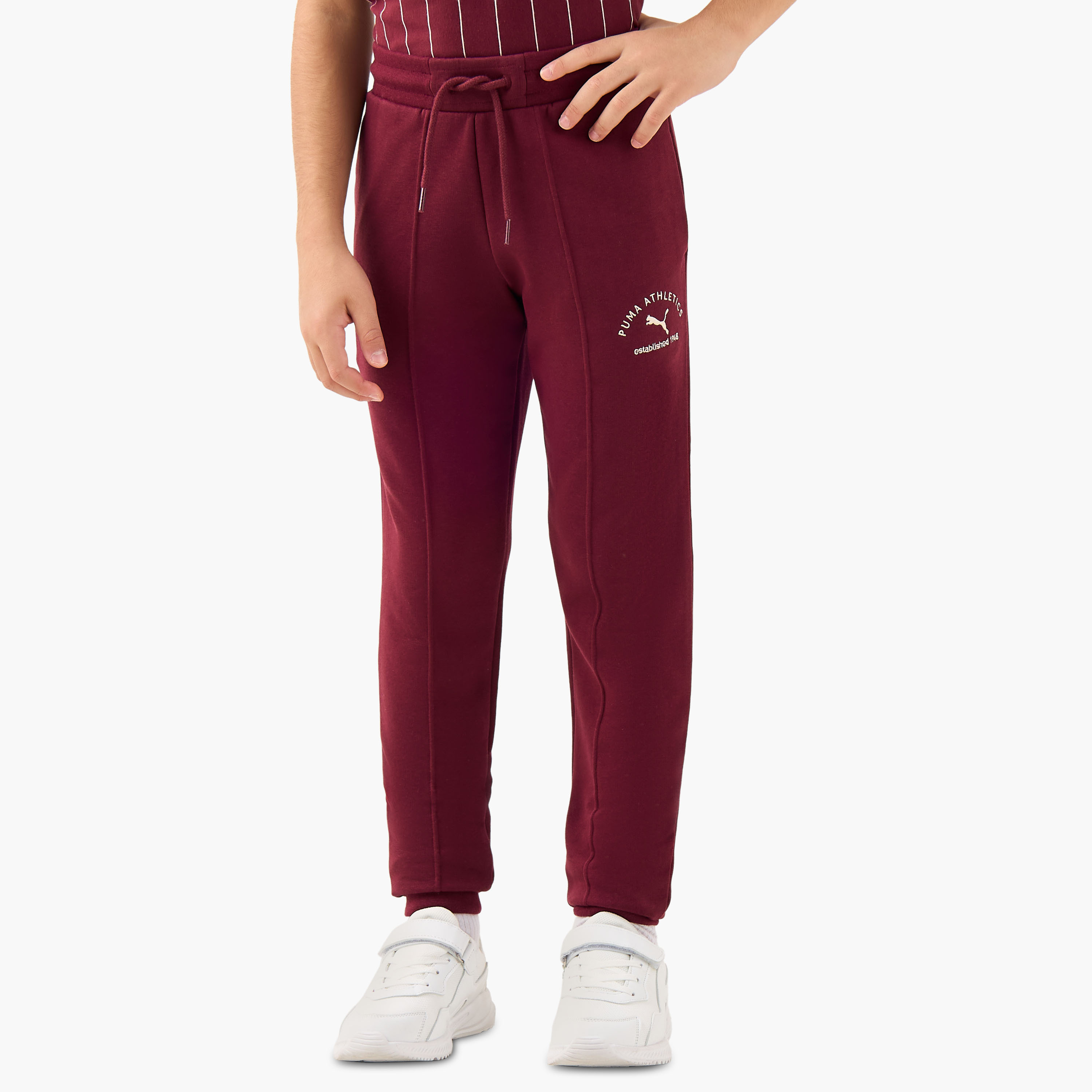 PUMA Boys Joggers with Logo Embroidery - Cotton - Drawstring Waist-boys-clothing-bottoms-joggersandtrackpants-image-1