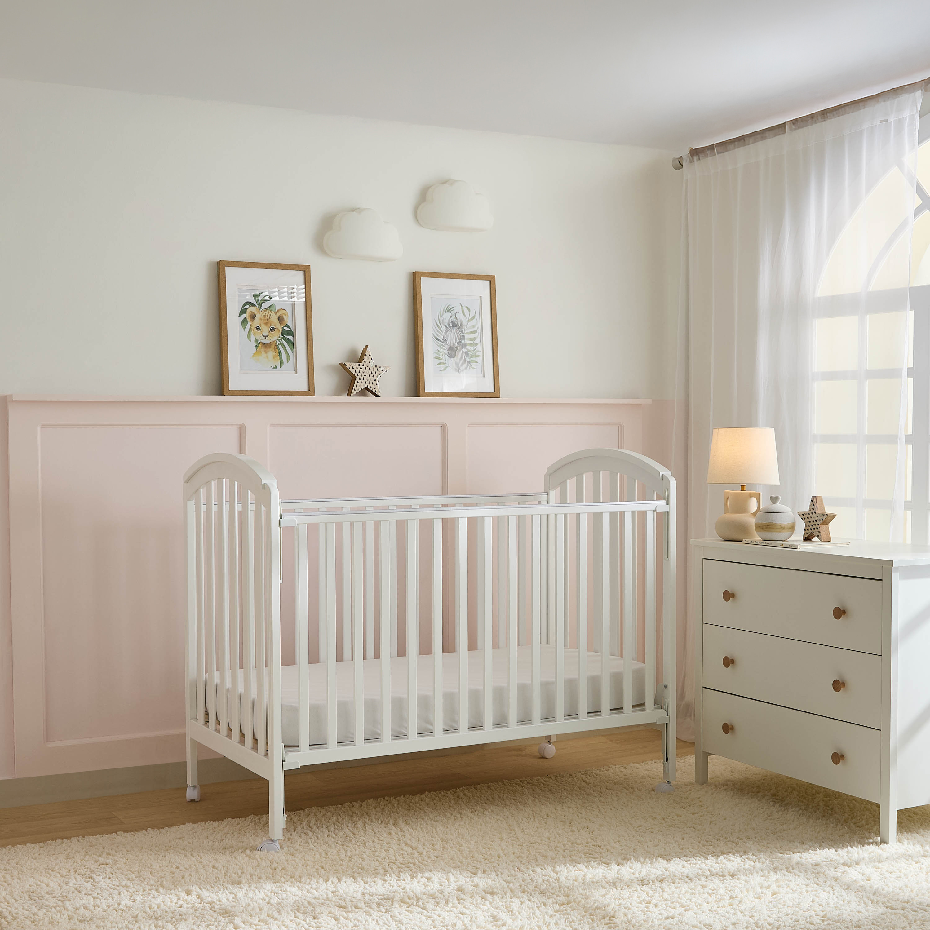 Juniors Capri Crib with 3 Adjustable Heights and Universal Chest of Drawers - Baby Furniture Set-baby-nursery-furniture-cribsandbeds-babycribs-image-2
