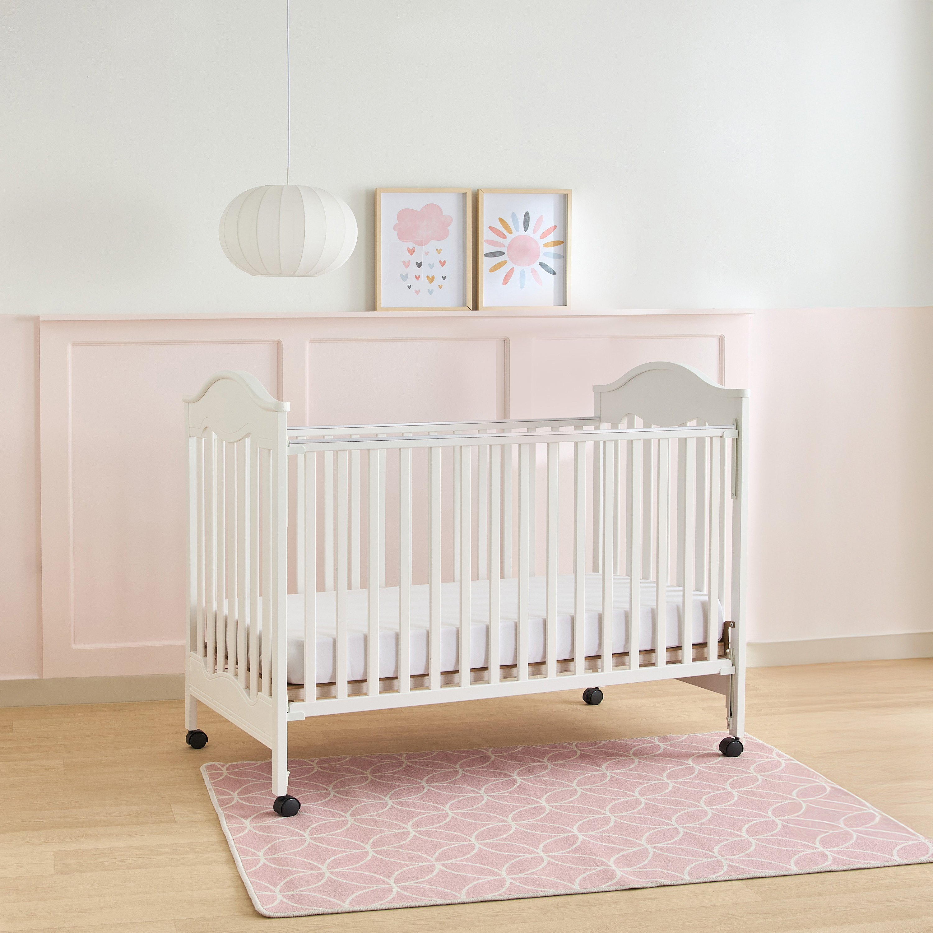 Juniors Charlotte Portable Crib with Darcy Changing Table and Universal Wardrobe -Baby Furniture Set-baby-nursery-furniture-cribsandbeds-babycribs-image-2