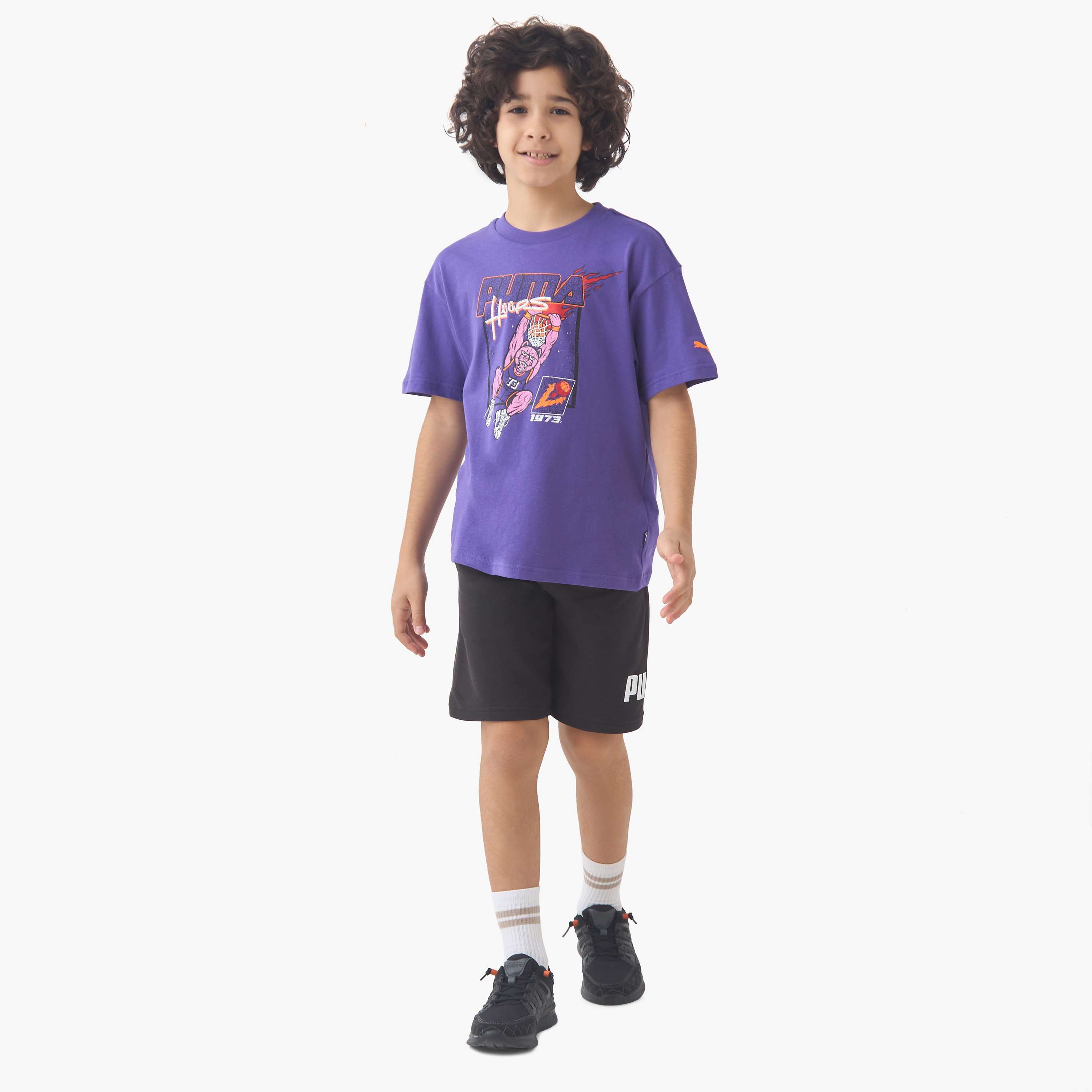 PUMA Boys' Crew Neck T-shirt with Graphic Print - Cotton - Short Sleeves-sports-boys-clothing-tops-image-2
