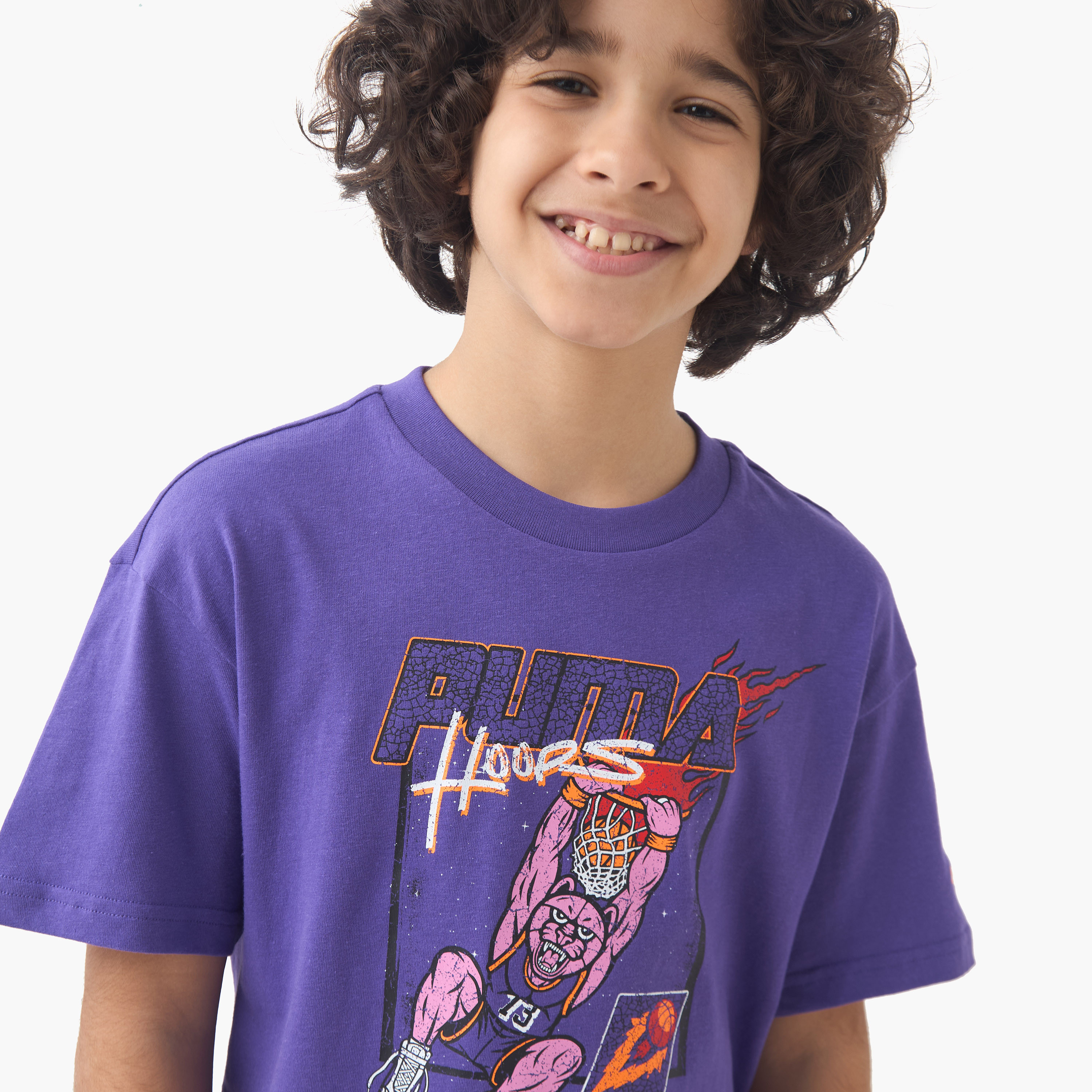PUMA Boys' Crew Neck T-shirt with Graphic Print - Cotton - Short Sleeves-sports-boys-clothing-tops-image-4