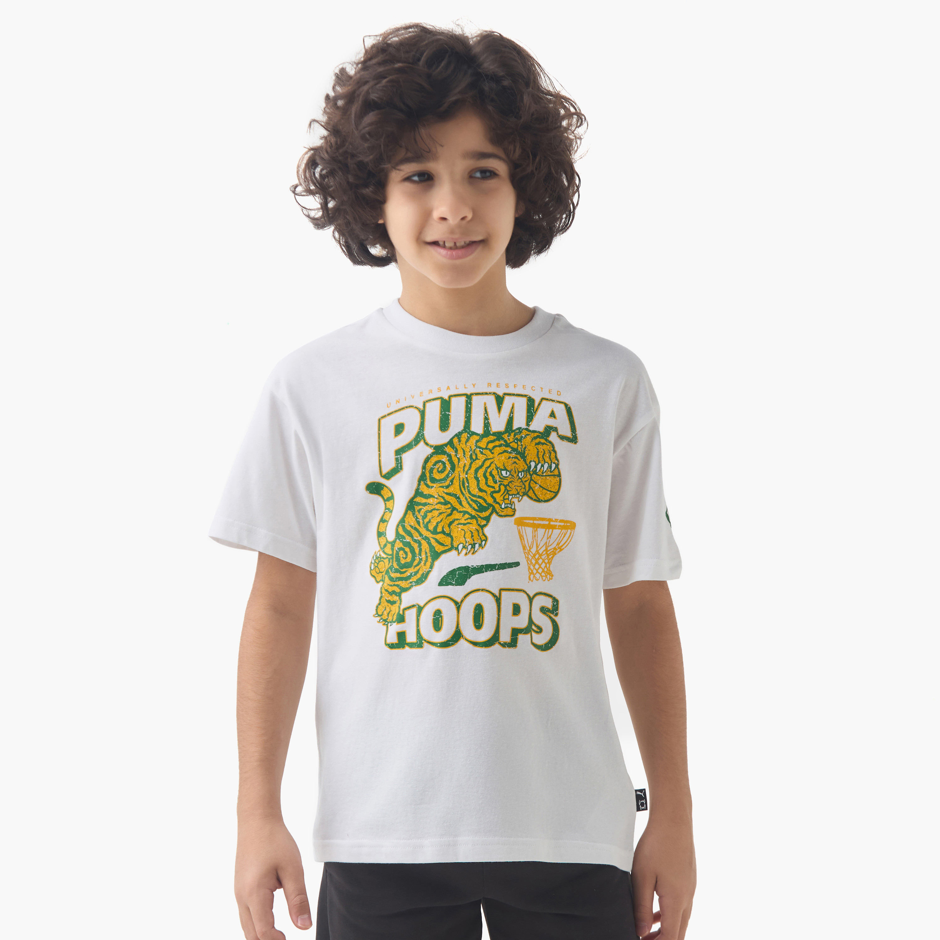 PUMA Boys Crew Neck T-shirt with Graphic Print - Cotton - Short Sleeve-boys-clothing-sportswear-tops-image-1