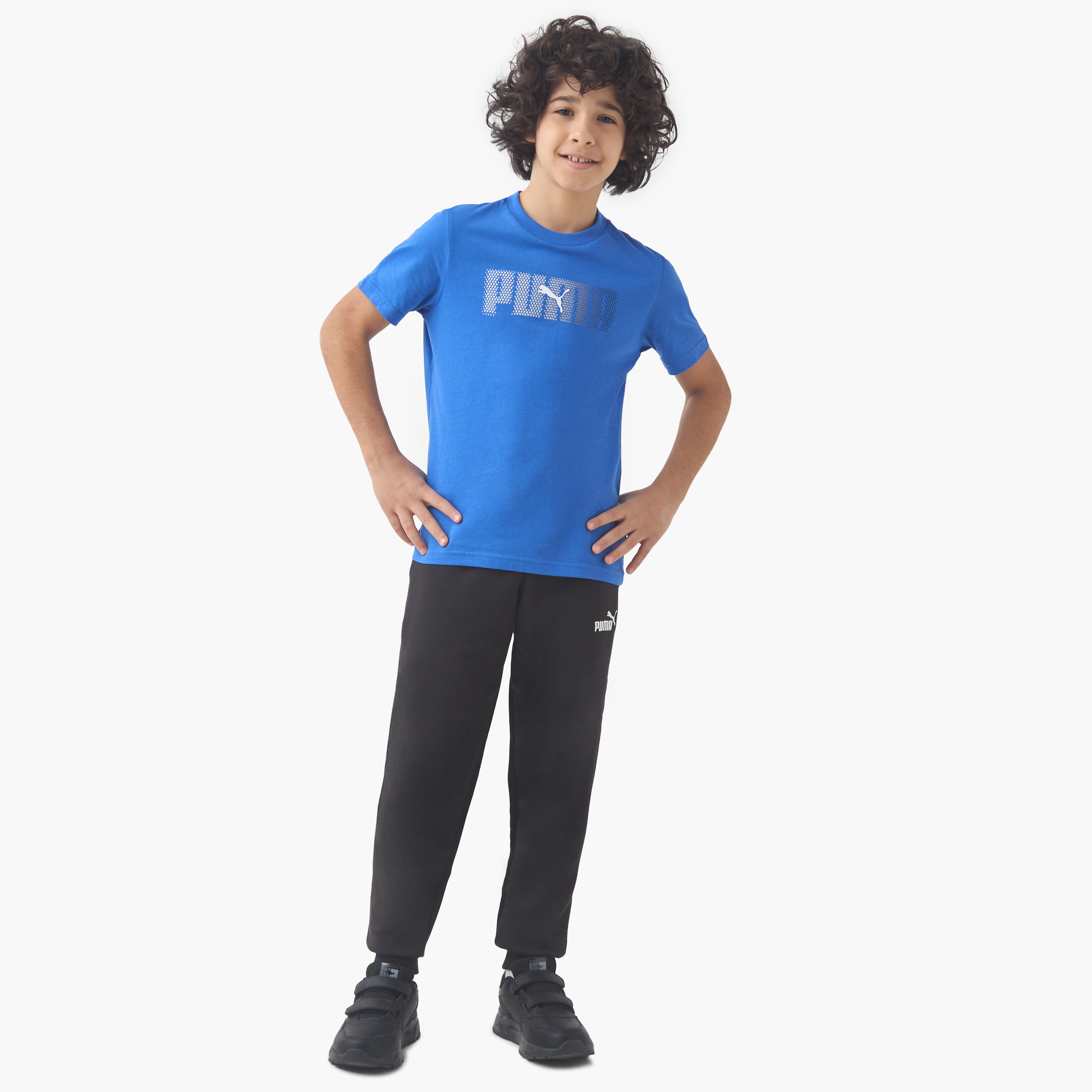 PUMA Boys' Crew Neck T-shirt with Logo Print - Cotton - Short Sleeves-sports-boys-clothing-tops-image-2