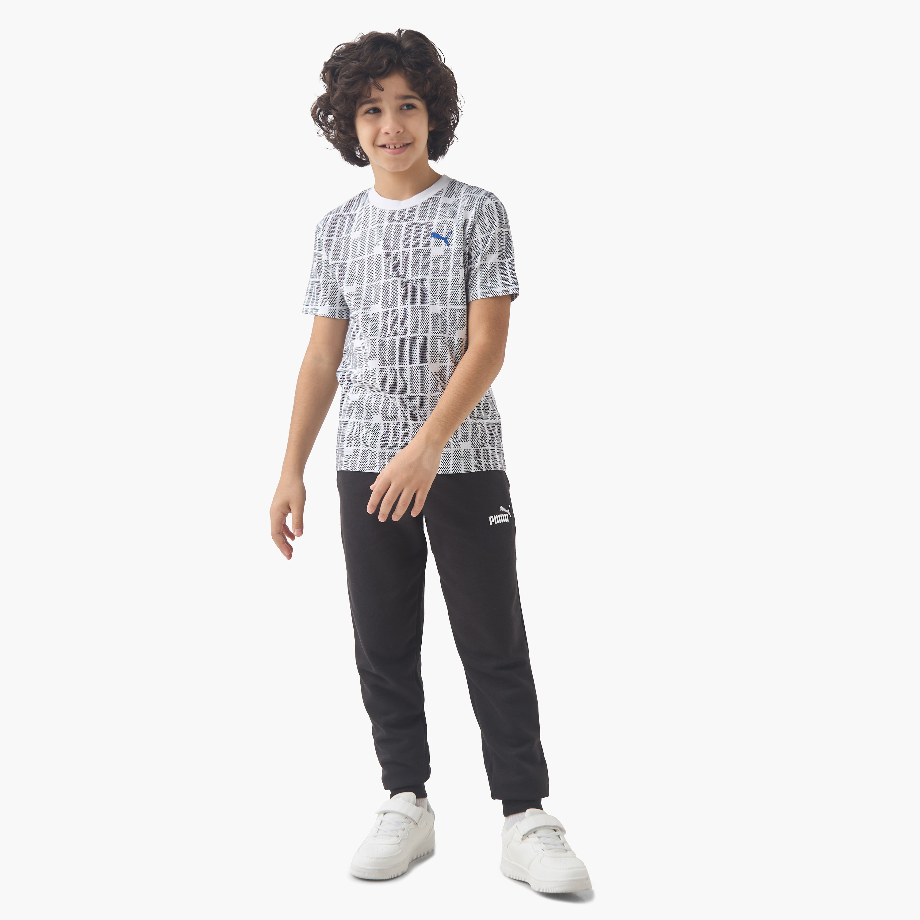 PUMA Boys Crew Neck T-shirt with Logo Print - Cotton - Short Sleeve-boys-clothing-sportswear-tops-image-2