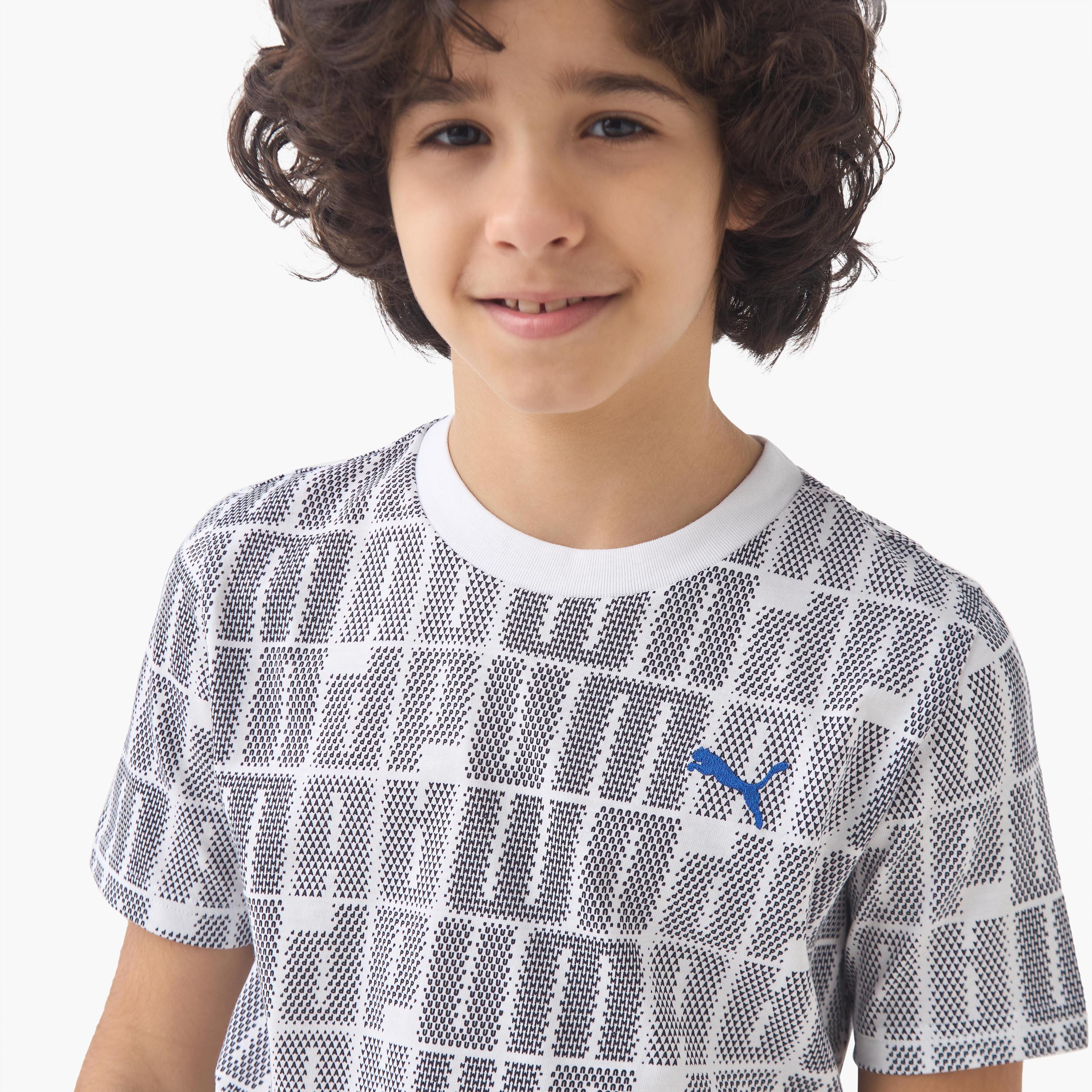 PUMA Boys Crew Neck T-shirt with Logo Print - Cotton - Short Sleeve-boys-clothing-sportswear-tops-image-4