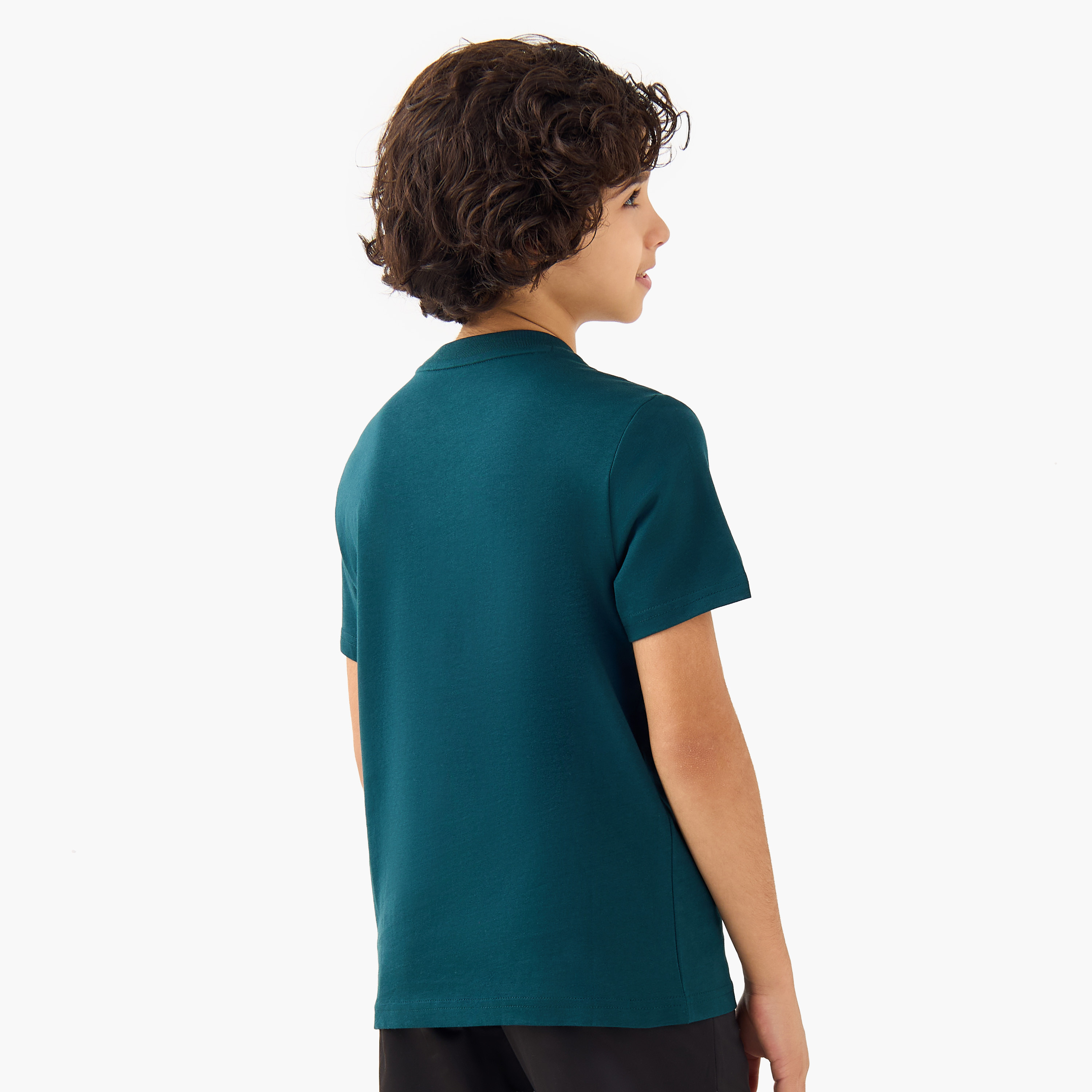PUMA Boys Crew Neck T-shirt with Logo Print - Cotton - Short Sleeves-sports-boys-clothing-tops-image-3