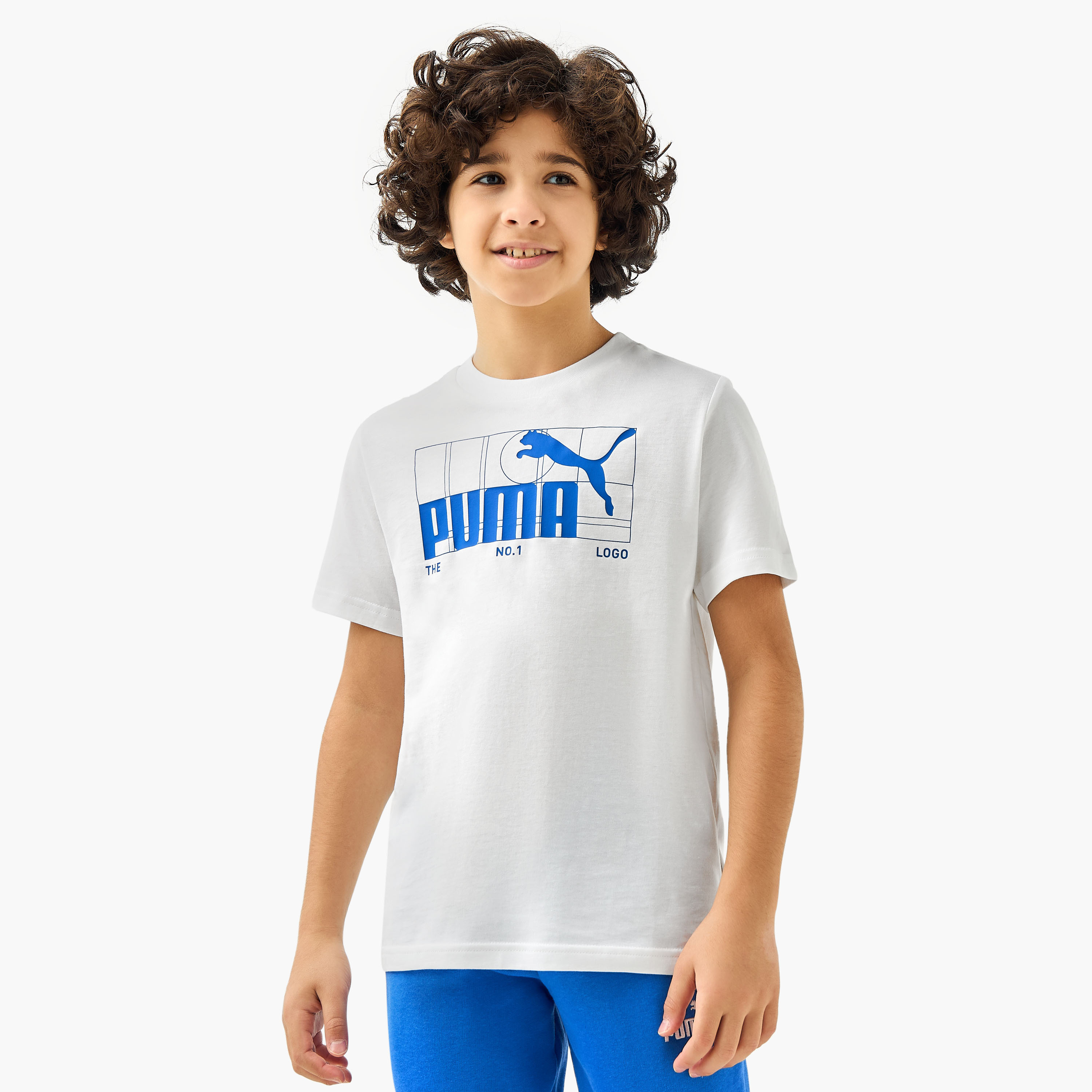 تيشيرت بأكمام قصيرة وطبعات شعار من بوما-boys-clothing-sportswear-tops-image-5