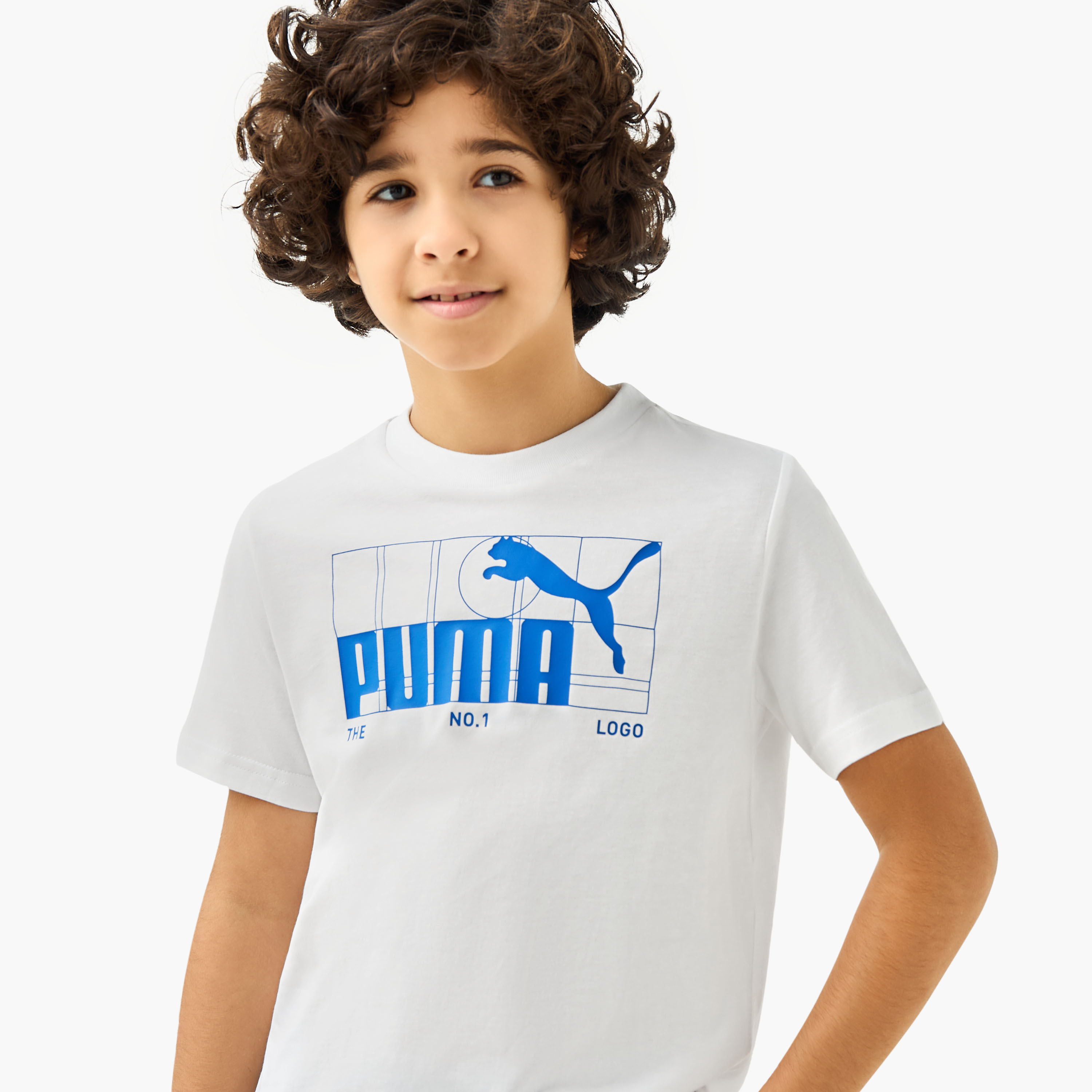 تيشيرت بأكمام قصيرة وطبعات شعار من بوما-boys-clothing-sportswear-tops-image-2