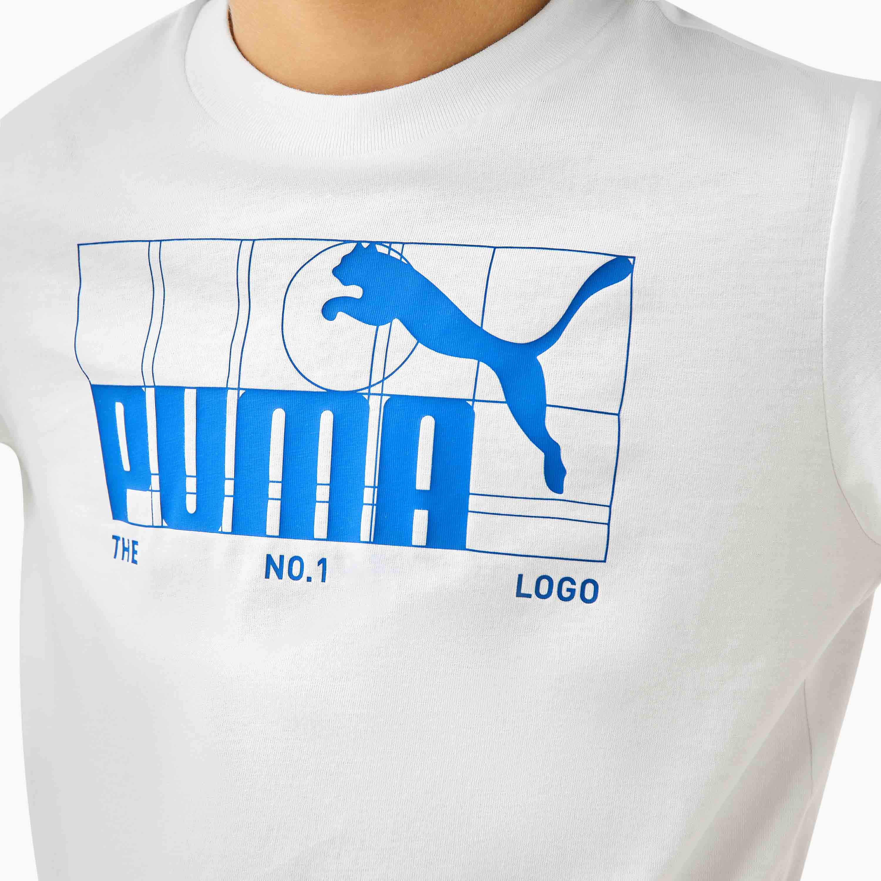 تيشيرت بأكمام قصيرة وطبعات شعار من بوما-boys-clothing-sportswear-tops-image-1