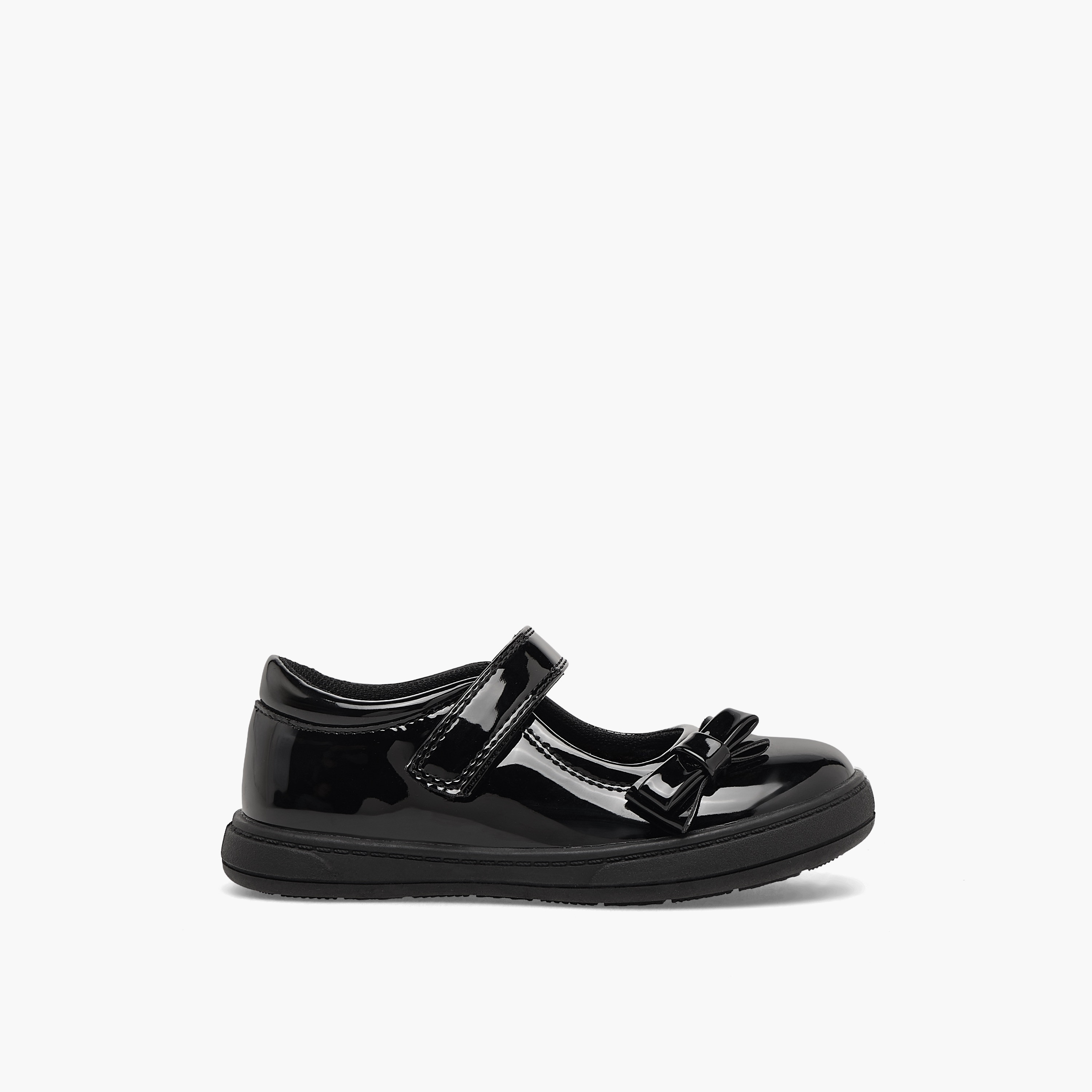 Juniors Girls Bow Accent Hook & Loop School Shoes-girls-shoes-schoolshoes-image-3