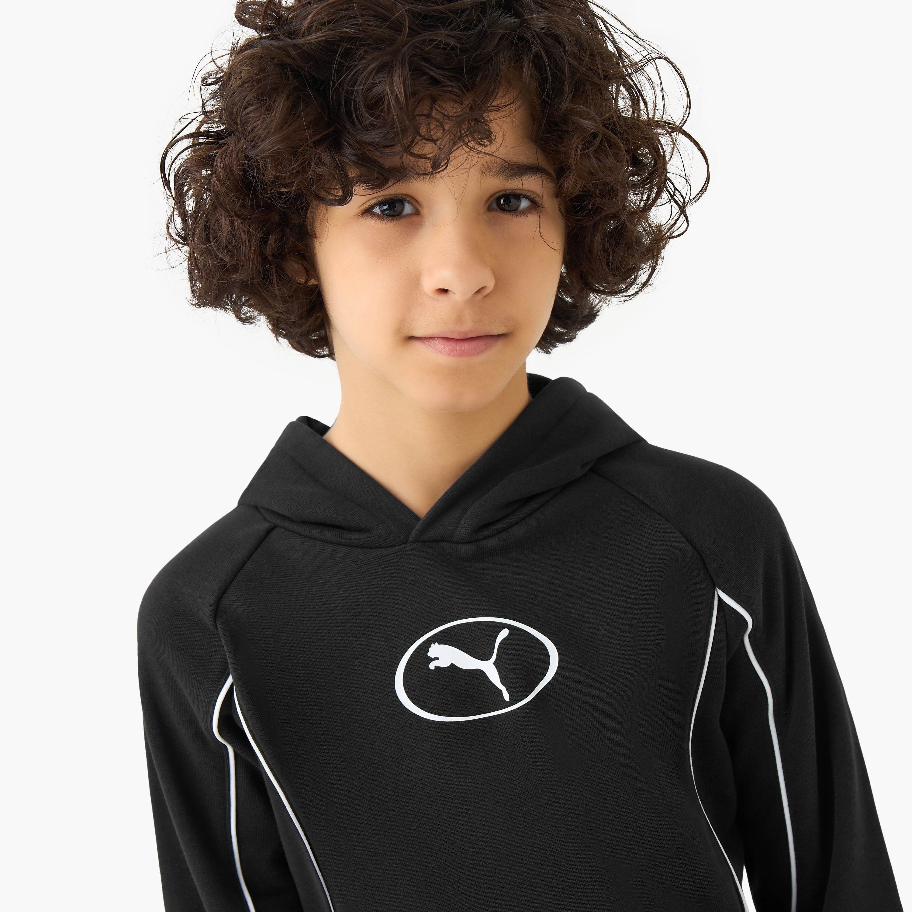 سويت شيرت بأكمام طويلة وقبعة مزيّن بخطوط بارزة للأولاد من بوما - قطن-sports-boys-clothing-tops-image-4