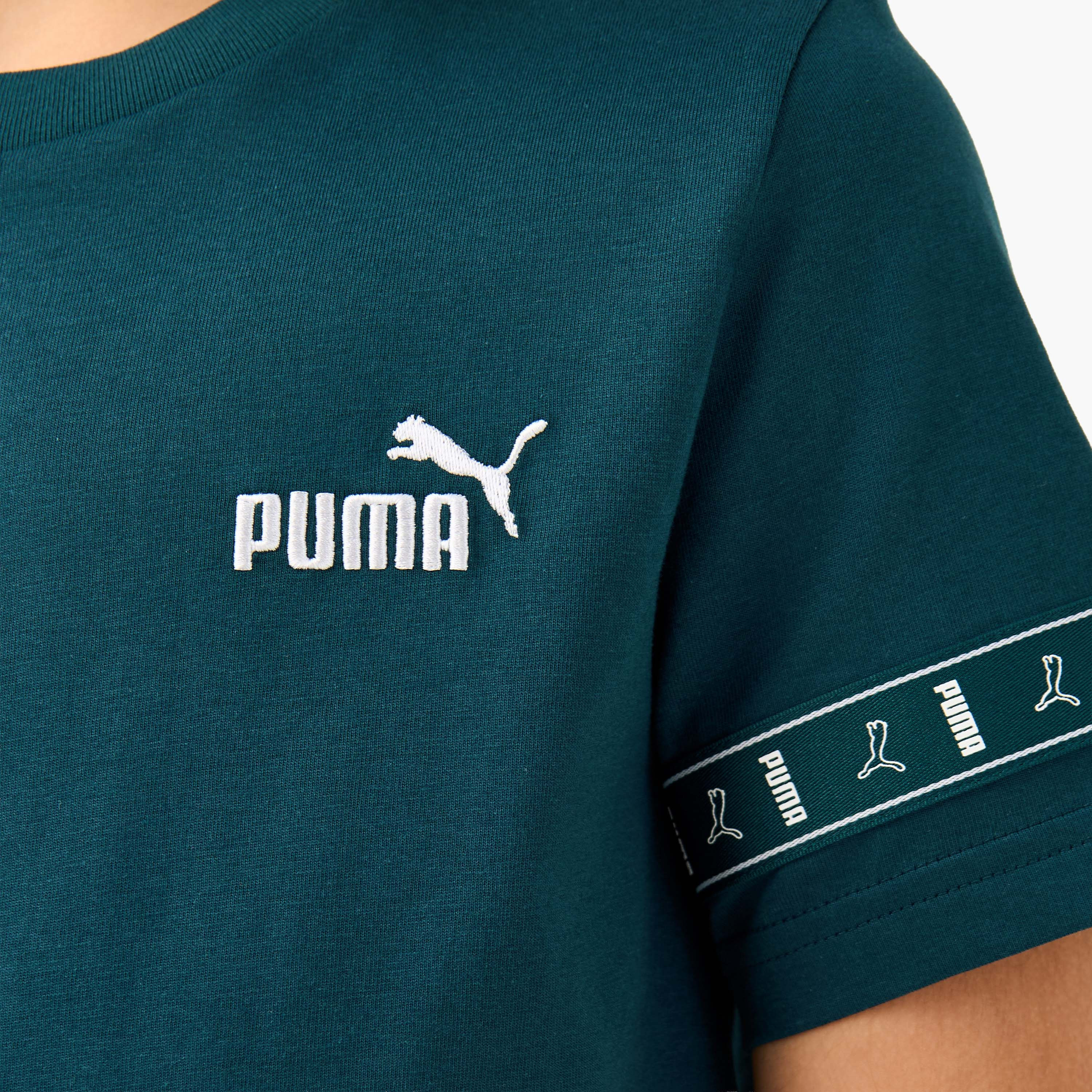 PUMA Boys Crew Neck T-shirt with Logo Embroidery - Cotton - Short Sleeves-sports-boys-clothing-tops-image-5