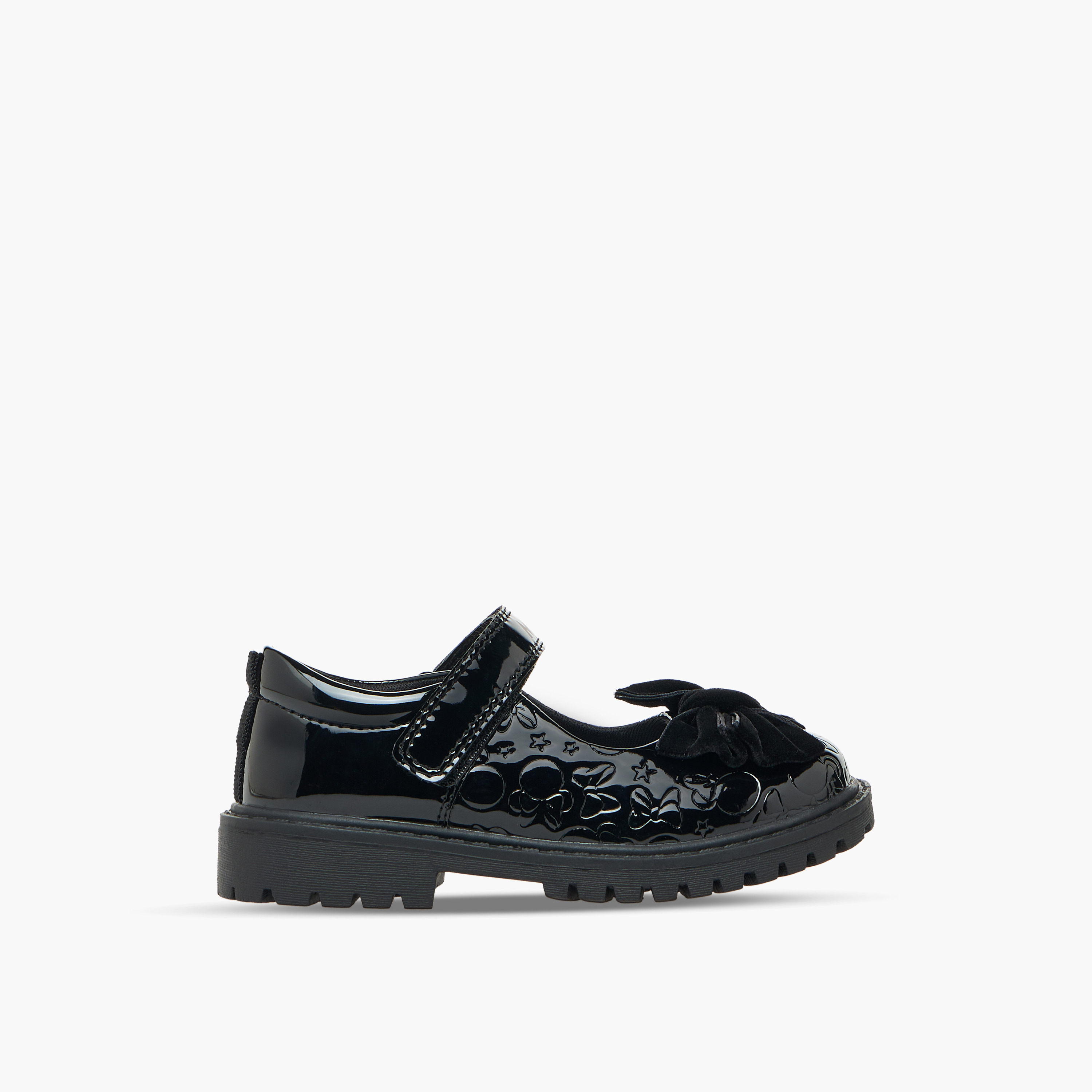 حذاء مدرسي بزينة فيونكة وشريط إغلاق لاصق للبنات من ديزني-girls-shoes-schoolshoes-image-3