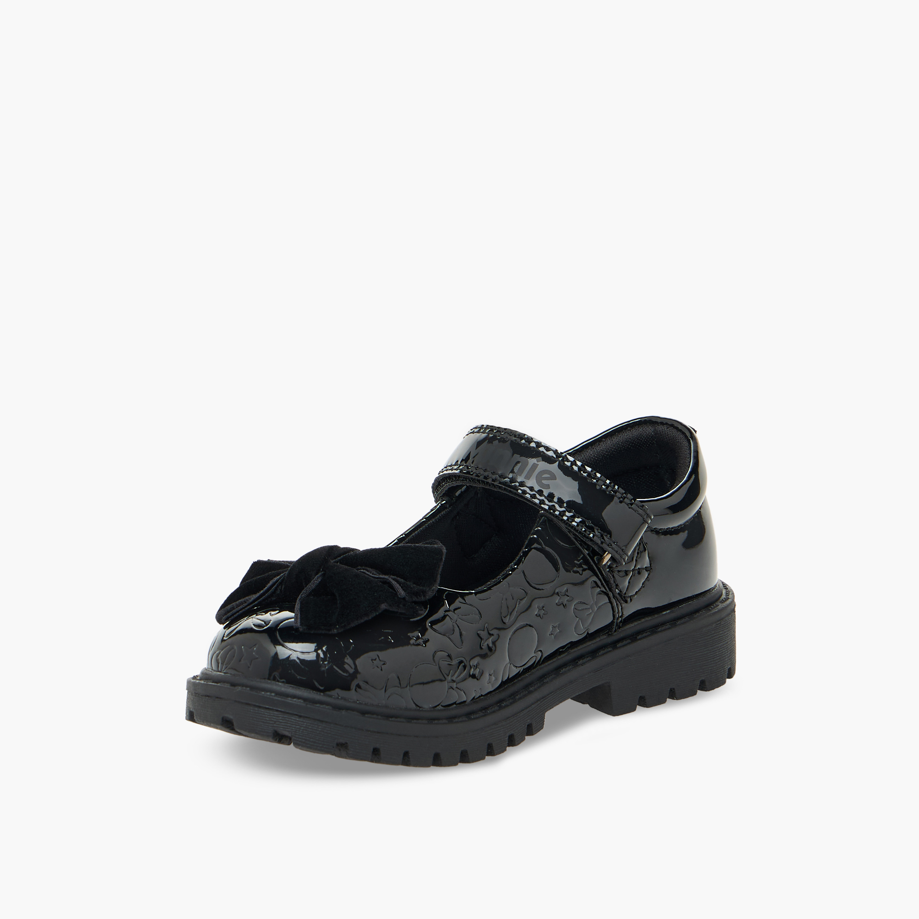 حذاء مدرسي بزينة فيونكة وشريط إغلاق لاصق للبنات من ديزني-girls-shoes-schoolshoes-image-4