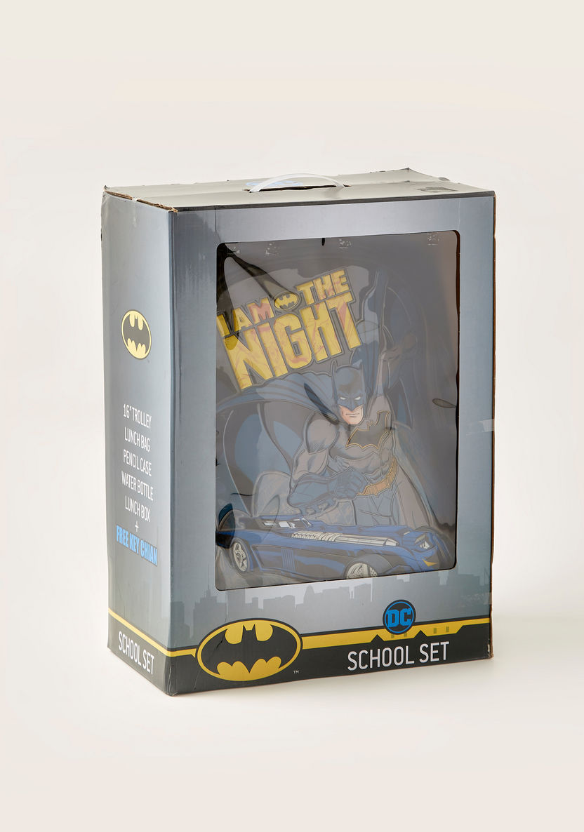 Batman Print 5-Piece Trolley Backpack Set-School Sets-image-7