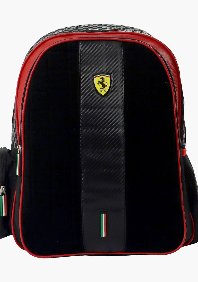 Ferrari Print Backpack with Adjustable Straps - 16 inches-Backpacks-image-0