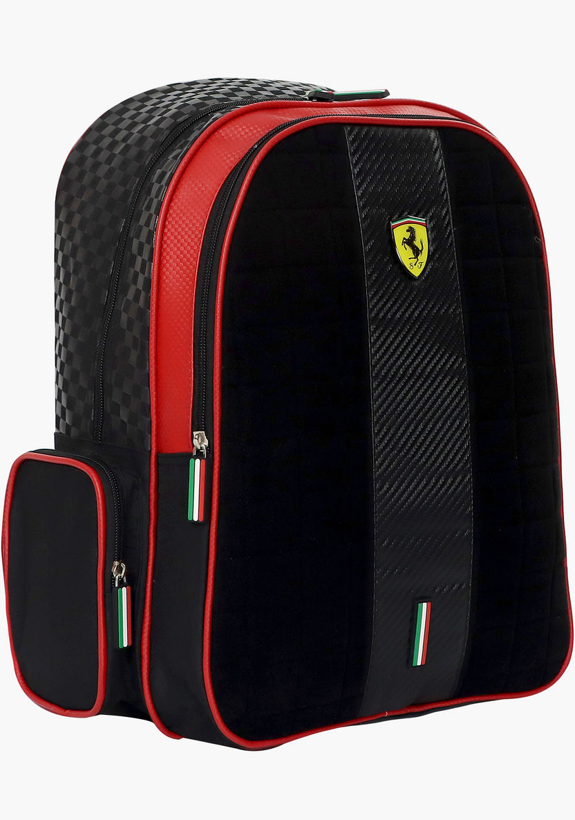 Ferrari Print Backpack with Adjustable Straps - 16 inches-Backpacks-image-1