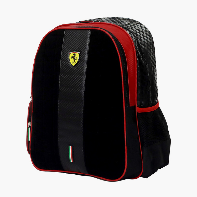 Ferrari Print Backpack with Adjustable Straps - 16 inches