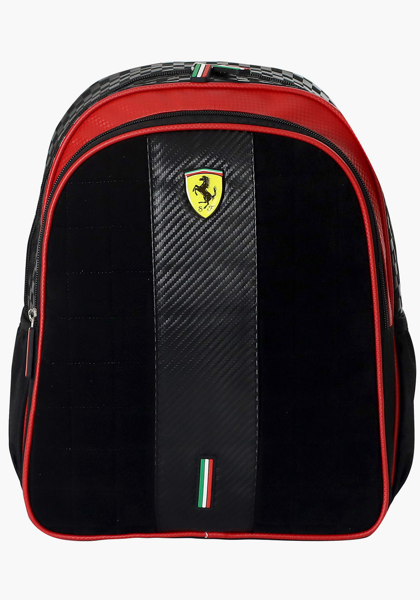 Ferrari Print Backpack with Adjustable Straps - 14 inches-Backpacks-image-0