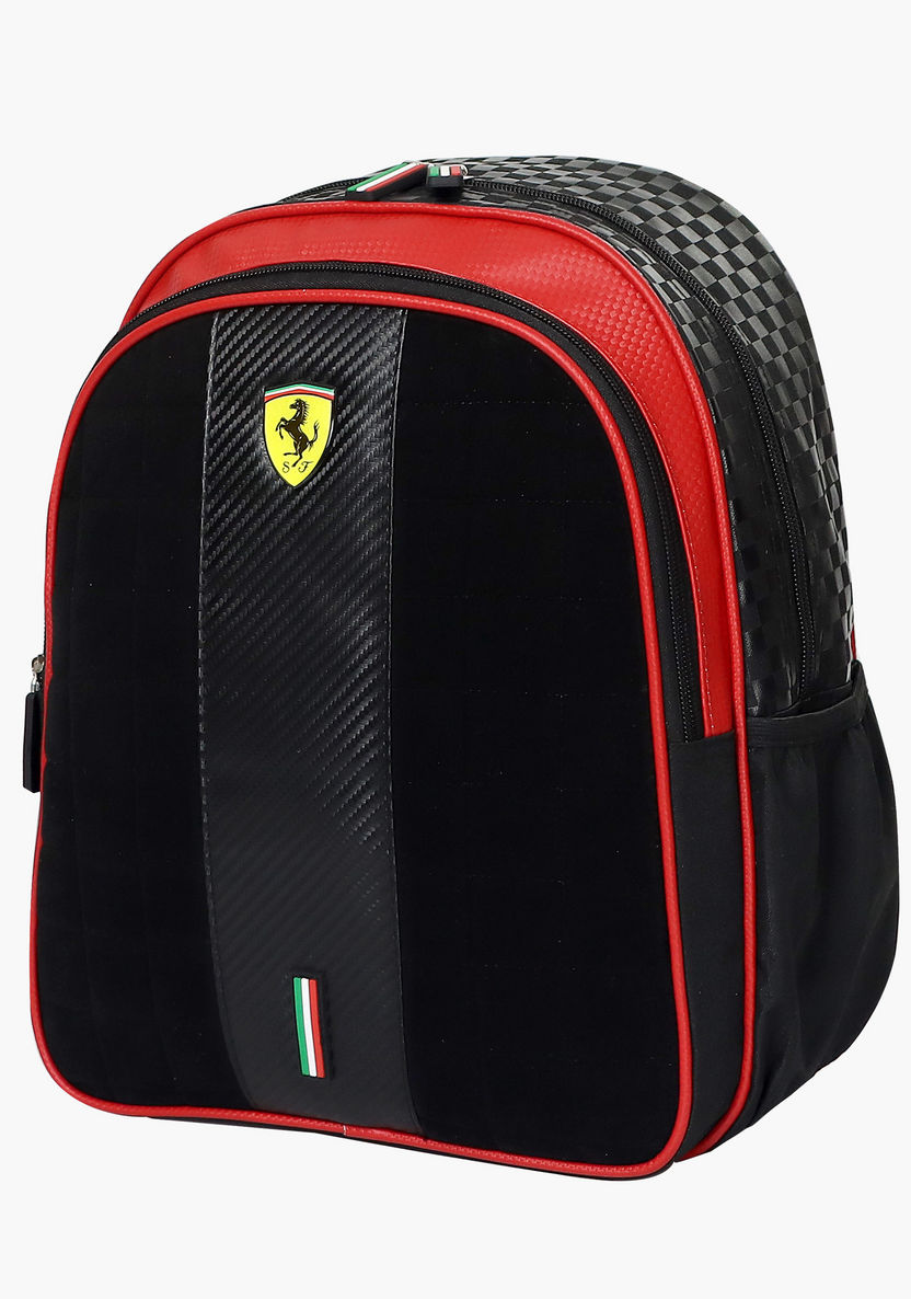 Ferrari Print Backpack with Adjustable Straps - 14 inches-Backpacks-image-2