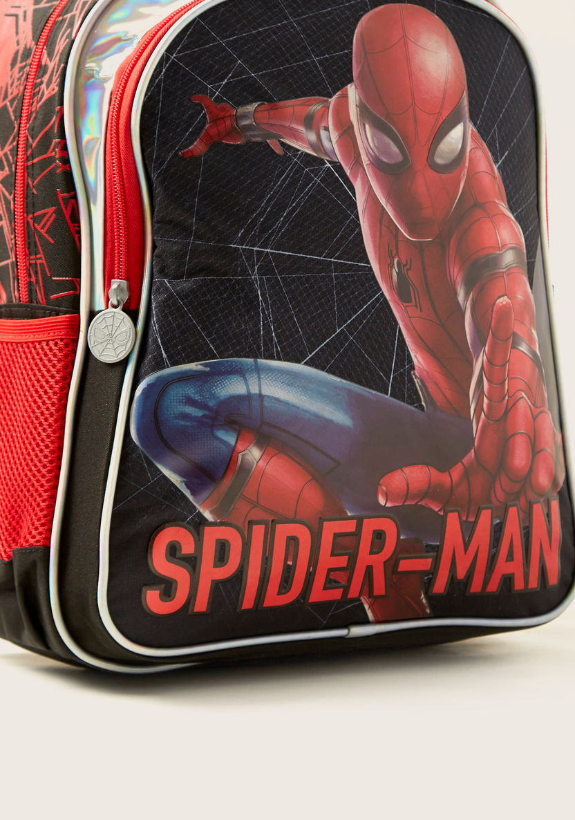 Spider-Man Print Backpack with Adjustable Straps - 16 inches-Backpacks-image-3