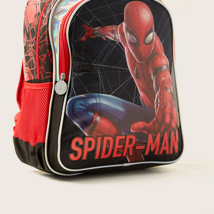Spider-Man Print Backpack with Adjustable Straps - 16 inches