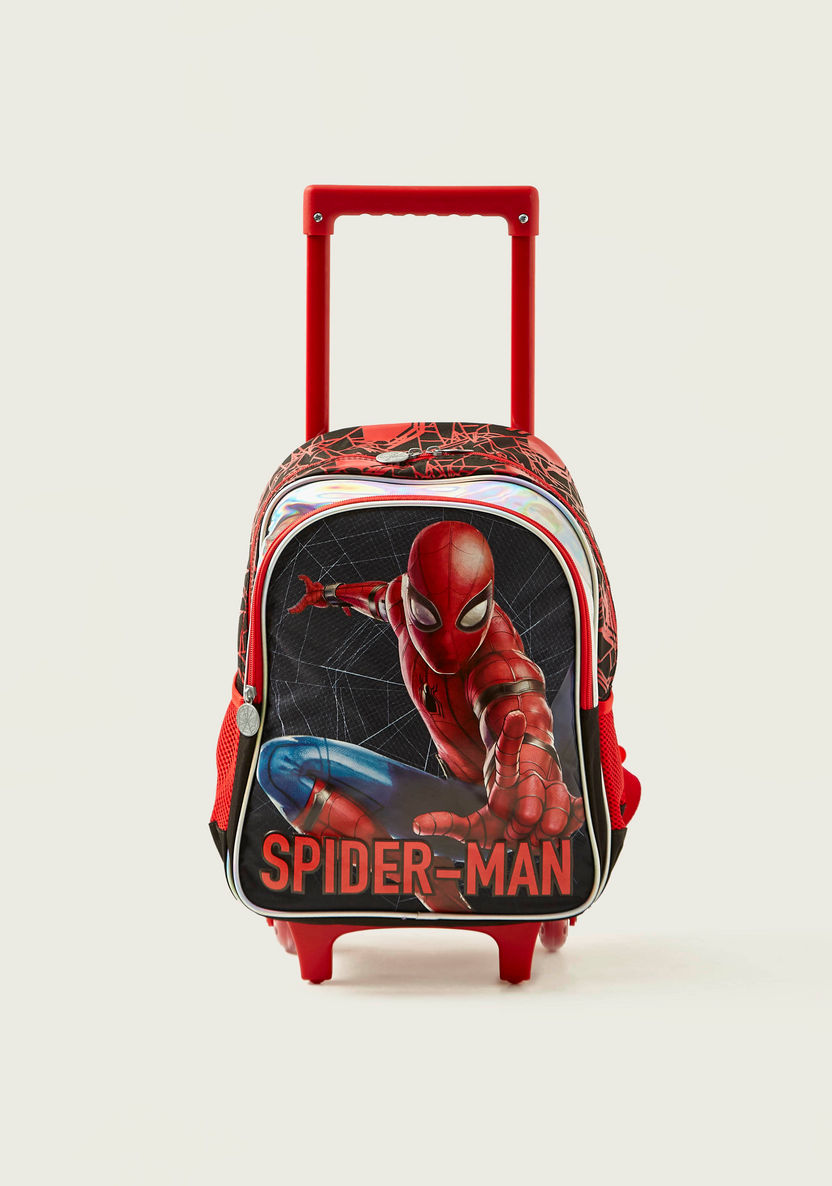 Spider-Man Print Trolley Backpack with Zip Closure - 14 inches-Trolleys-image-0