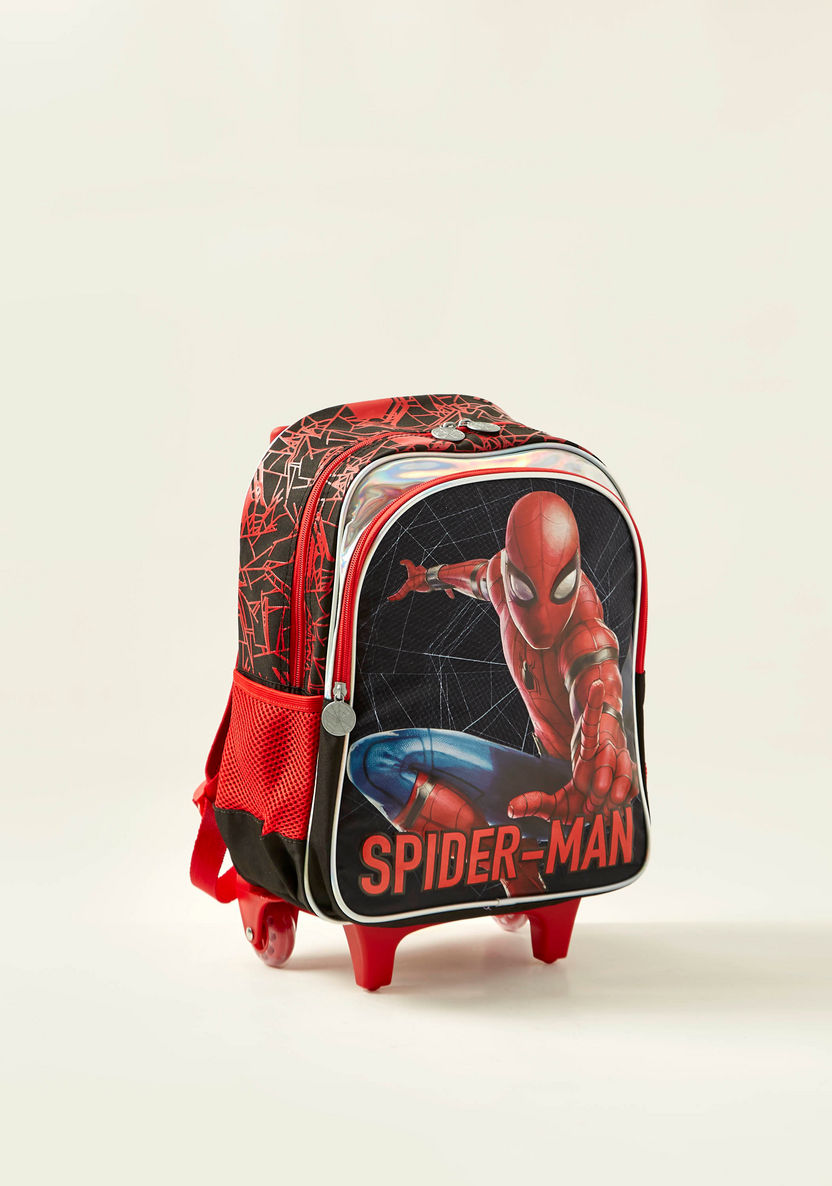 Spider-Man Print Trolley Backpack with Zip Closure - 14 inches-Trolleys-image-1