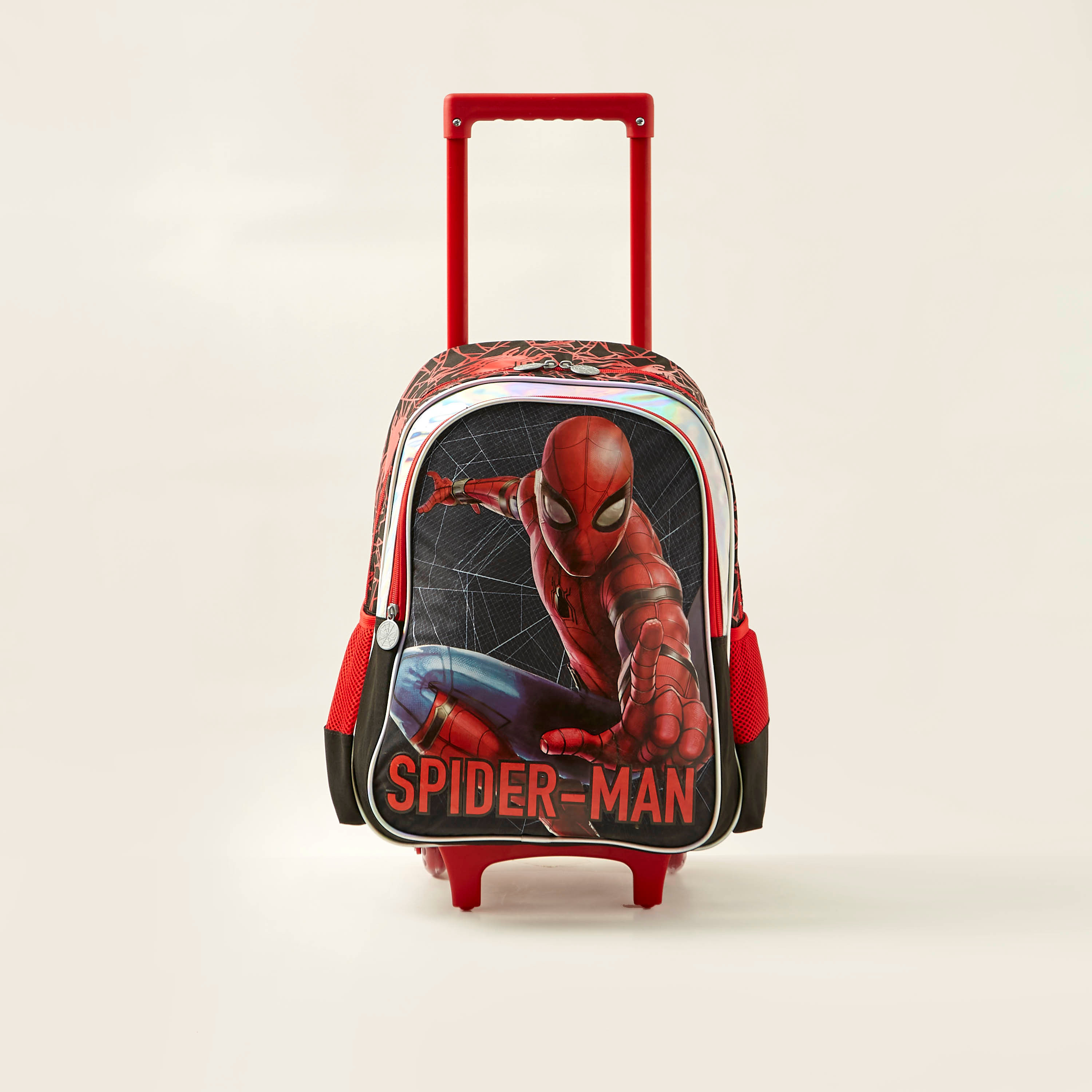 Spider-Man Print Trolley Backpack with Zip Closure - 16 inches-school-bagsandbackpacks-trolleybags-image-1