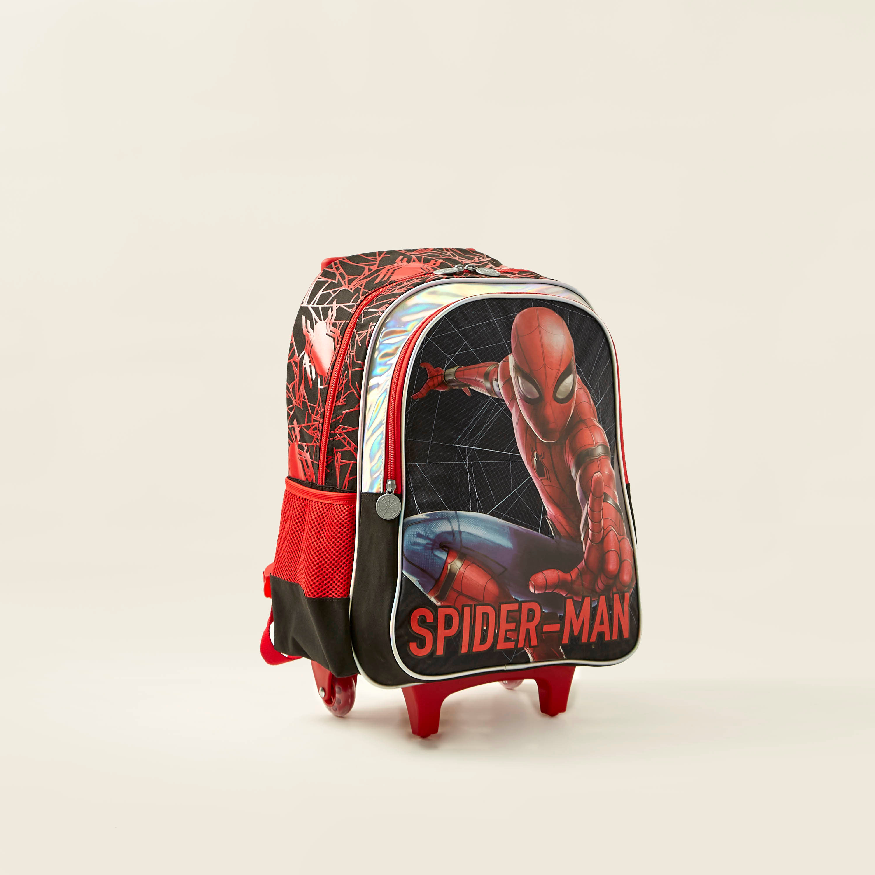 Spider-Man Print Trolley Backpack with Zip Closure - 16 inches-school-bagsandbackpacks-trolleybags-image-2