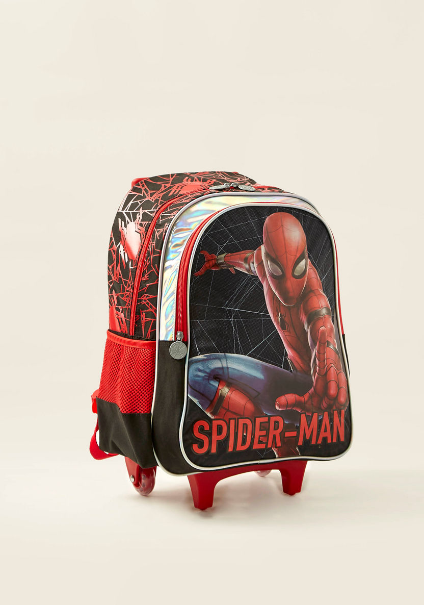 Spider-Man Print Trolley Backpack with Zip Closure - 16 inches-Trolleys-image-1