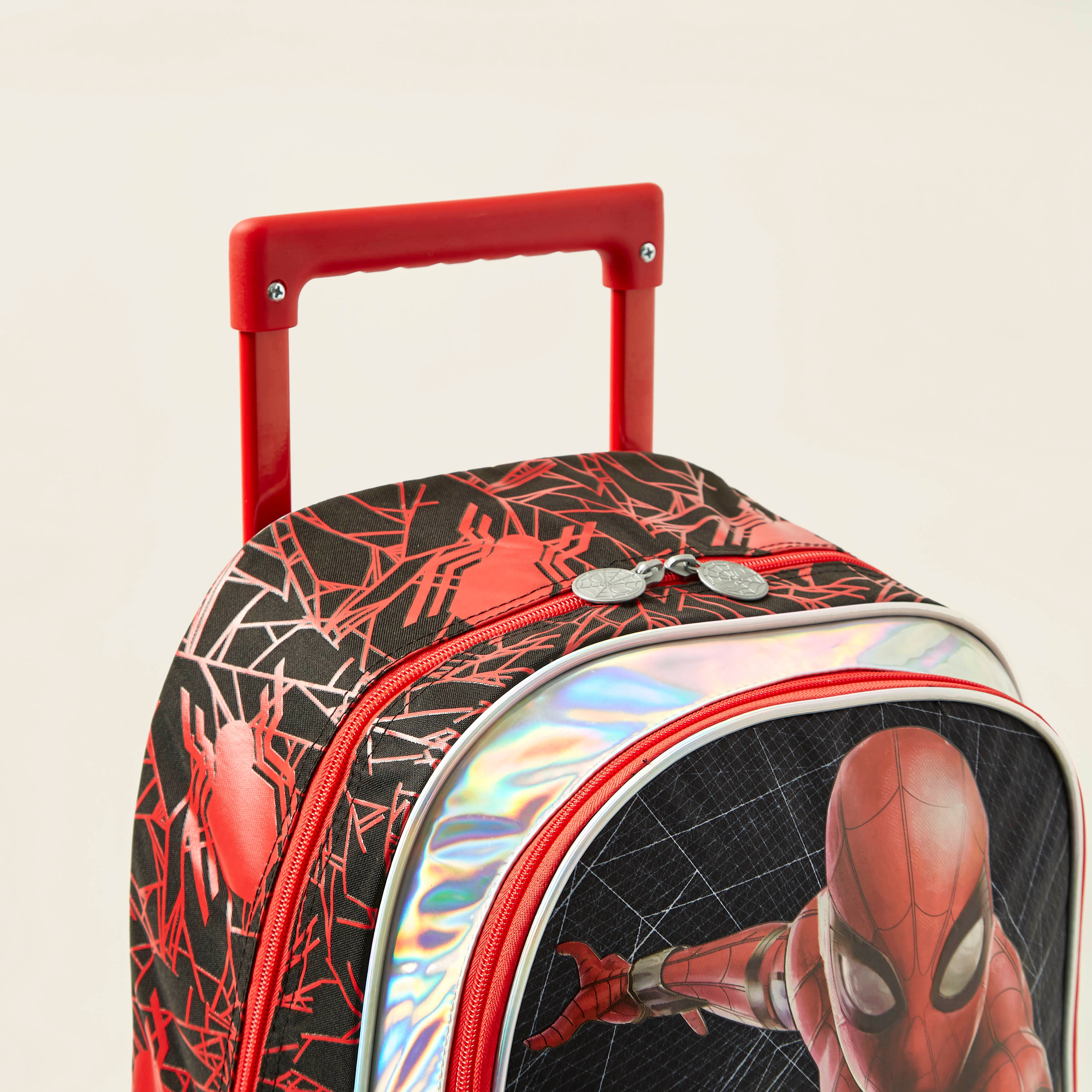 Spider-Man Print Trolley Backpack with Zip Closure - 16 inches-school-bagsandbackpacks-trolleybags-image-3