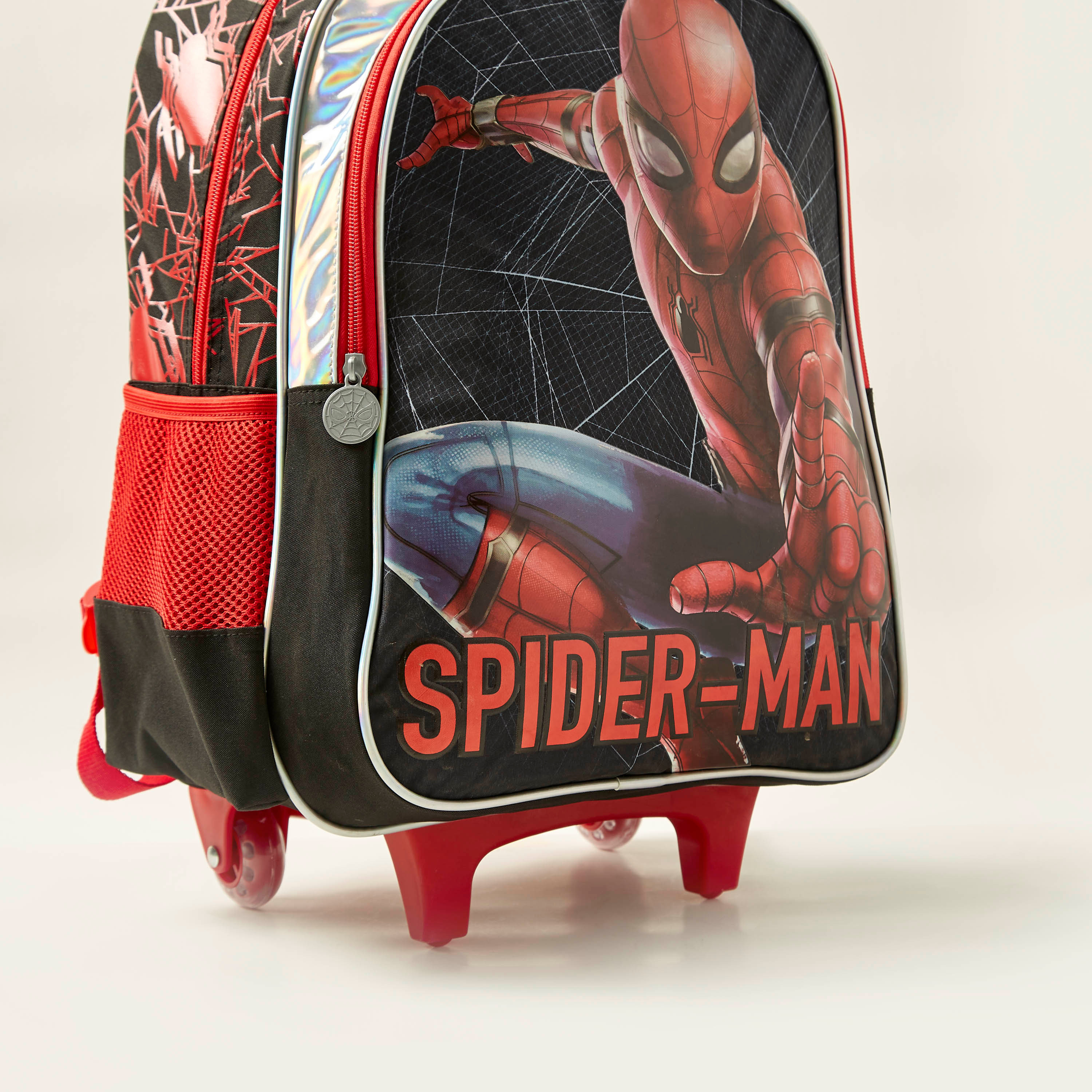Spider-Man Print Trolley Backpack with Zip Closure - 16 inches-school-bagsandbackpacks-trolleybags-image-4