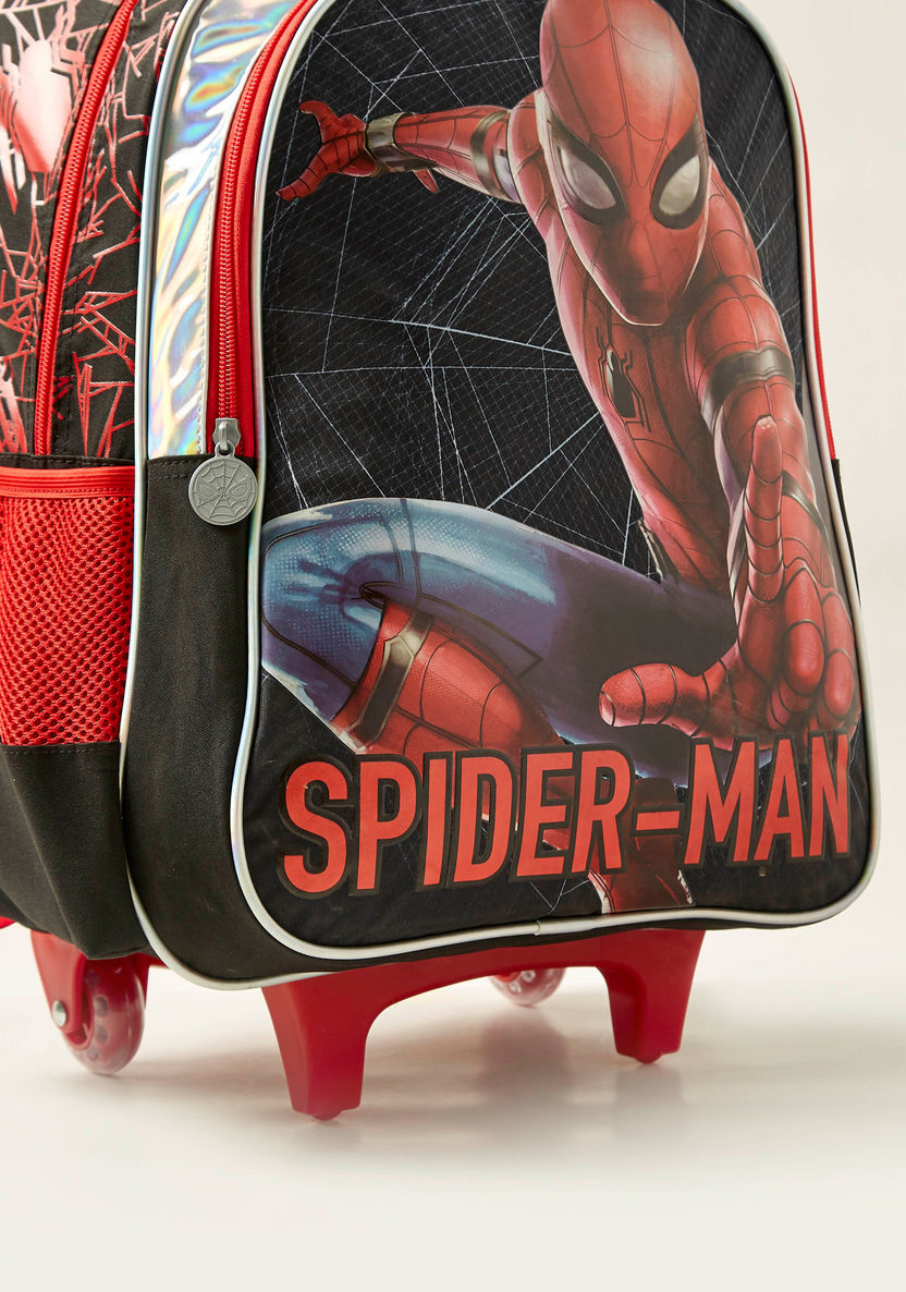 Spider-Man Print Trolley Backpack with Zip Closure - 16 inches-Trolleys-image-3