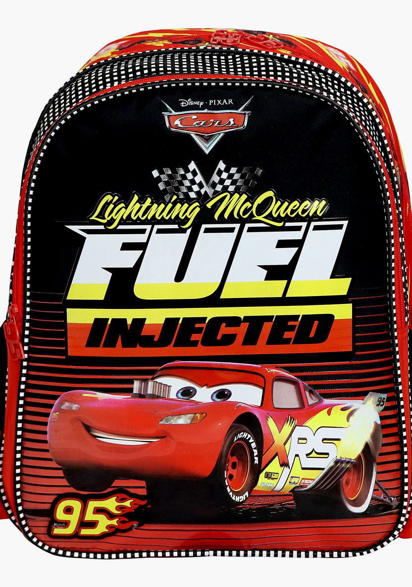 Disney Cars Fuel Injected Print Backpack with Zip Closure - 16 inches-Backpacks-image-0