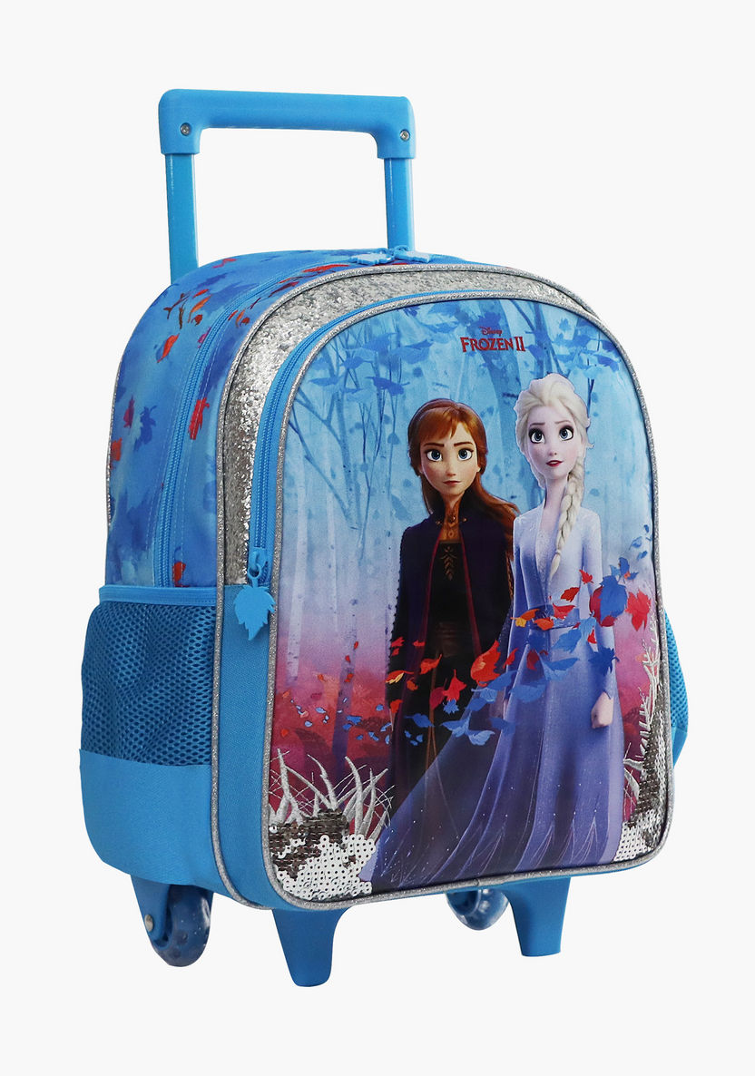 Disney Frozen Print Trolley Backpack with Adjustable Straps-Trolleys-image-1
