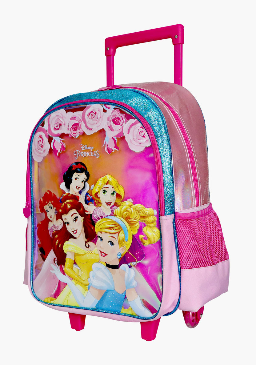 Disney Princess Print Trolley Backpack with Adjustable Straps-Trolleys-image-2