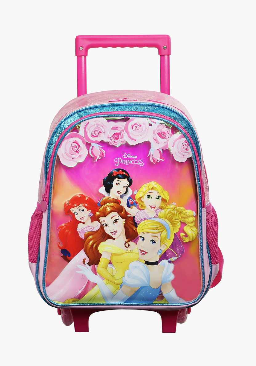 Disney Princess Print Trolley Backpack with Adjustable Straps-Trolleys-image-0