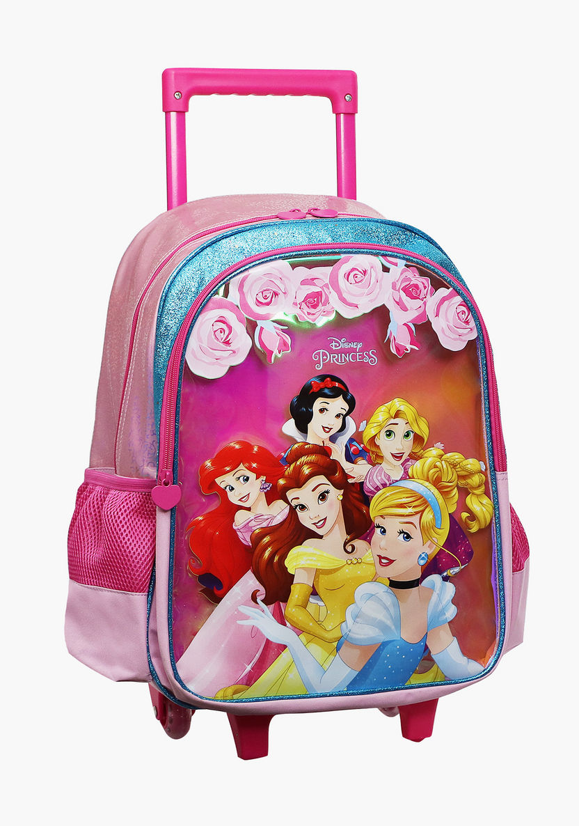 Disney Princess Print Trolley Backpack with Adjustable Straps-Trolleys-image-1