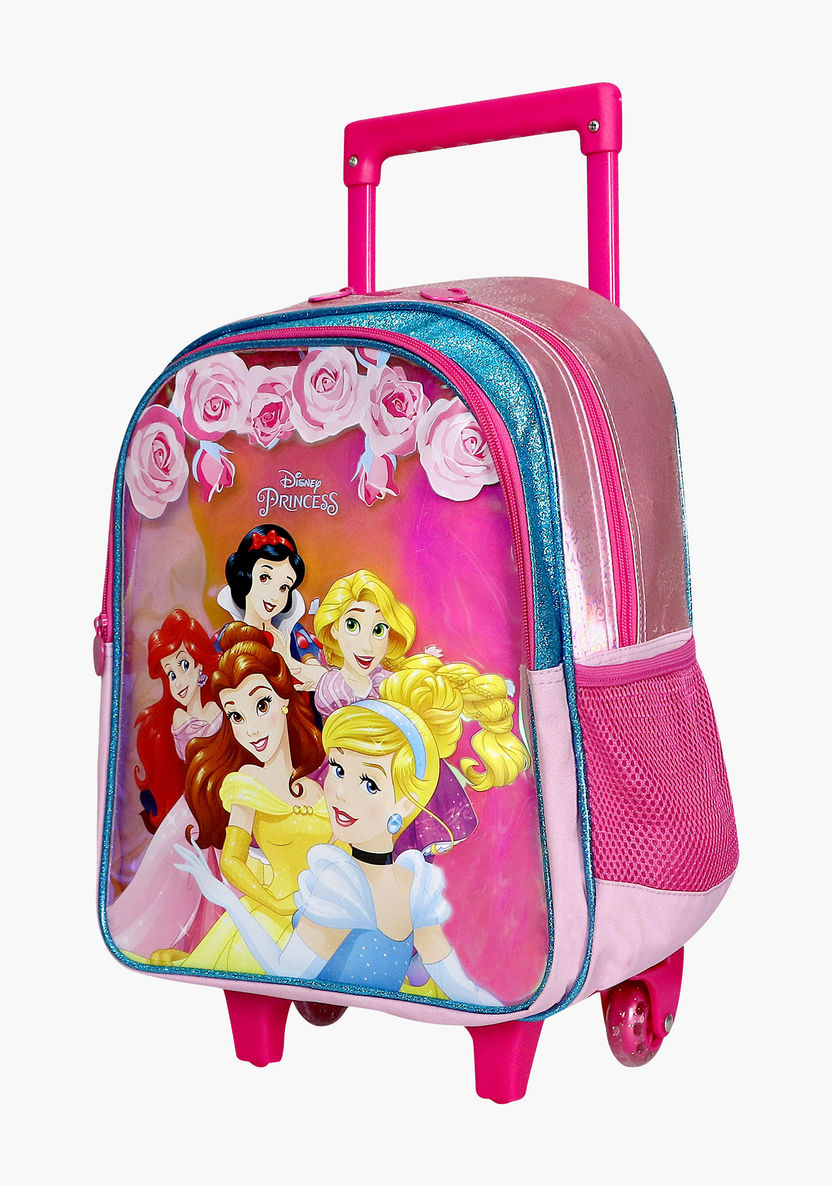 Disney Princess Print Trolley Backpack with Adjustable Straps-Trolleys-image-2