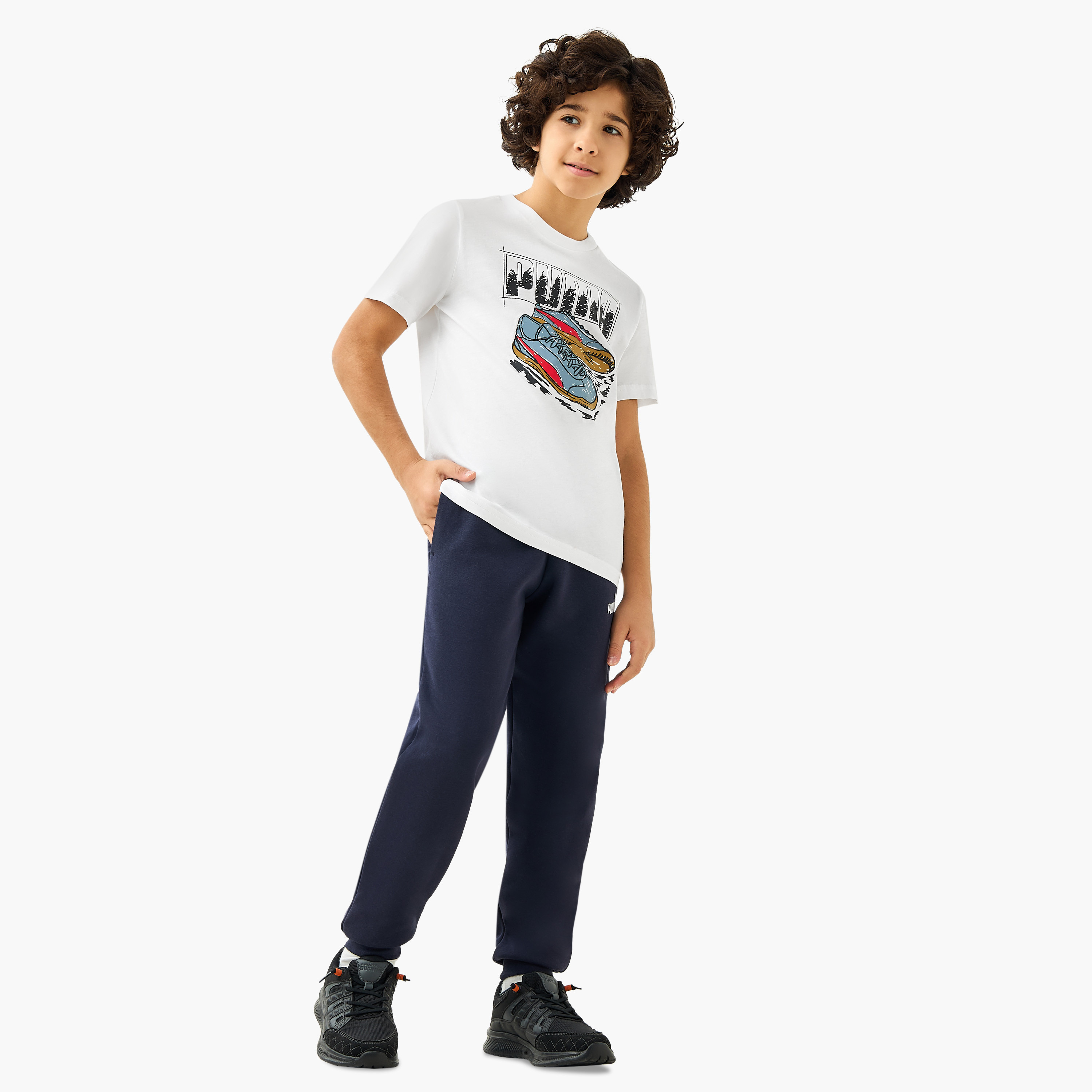 PUMA Graphic Print T-shirt with Short Sleeves-boys-clothing-sportswear-tops-image-2